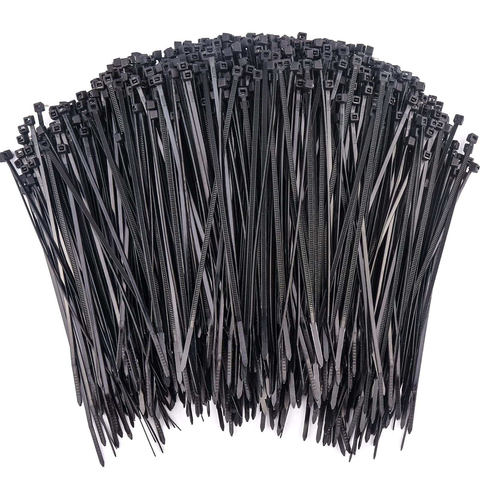 1000 Pcs Zip Ties, 6 Inch Self-Locking Nylon Cable Ties, Premium Heavy Duty Plastic Wire Ties Wraps for Indoor and Outdoor (Black)
