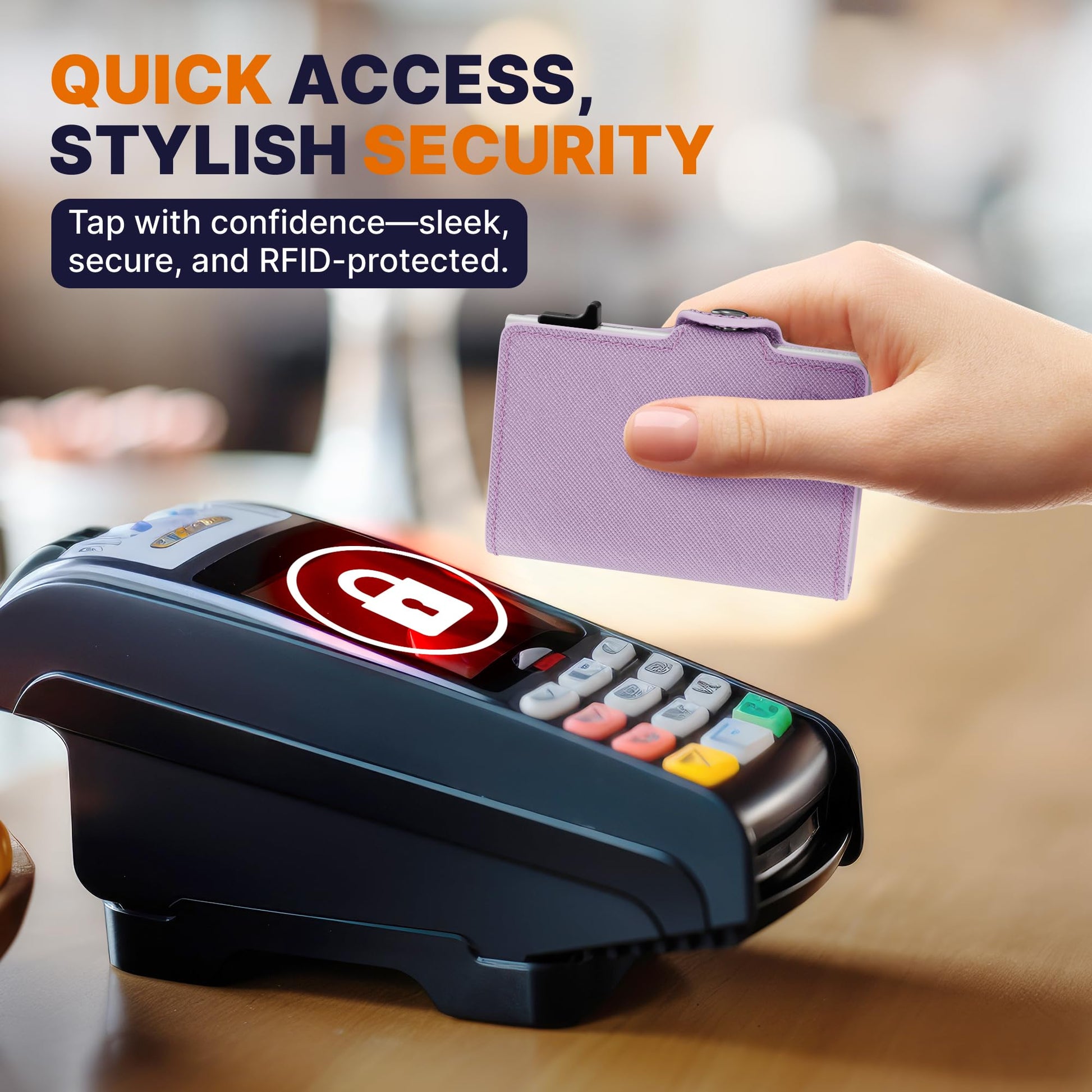 Conceal Plus Small RFID Wallet Women, Slim Compact Travel RFID Blocking Credit Card Holder Womens Wallet, Smart Pop Up RFID Minimalist Card Case, Capacity 6-10 Cards Plus Cash & ID