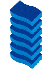 ELITRA HOME Heavy Duty Scrubber Sponge, with Smell Resistant Hydrophilic Foam Technology, Odorless - Blue - (6 Pack)