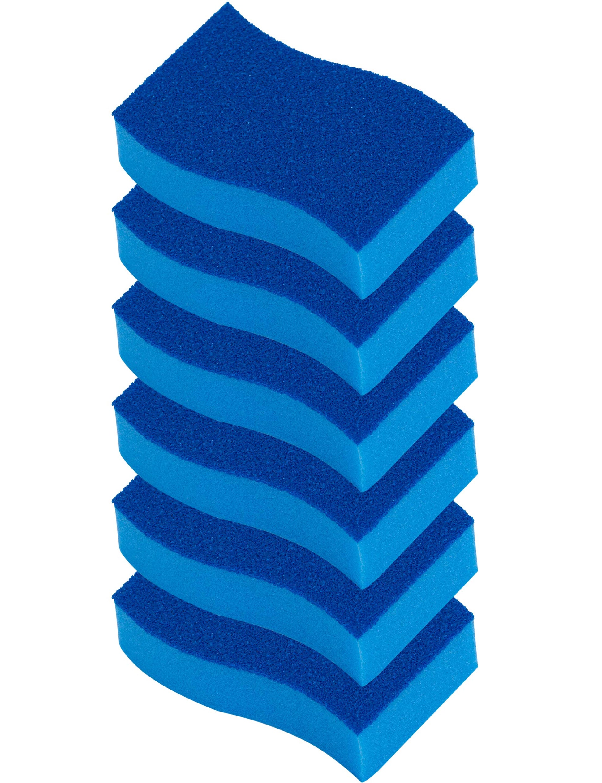 ELITRA HOME Heavy Duty Scrubber Sponge, with Smell Resistant Hydrophilic Foam Technology, Odorless - Blue - (6 Pack)