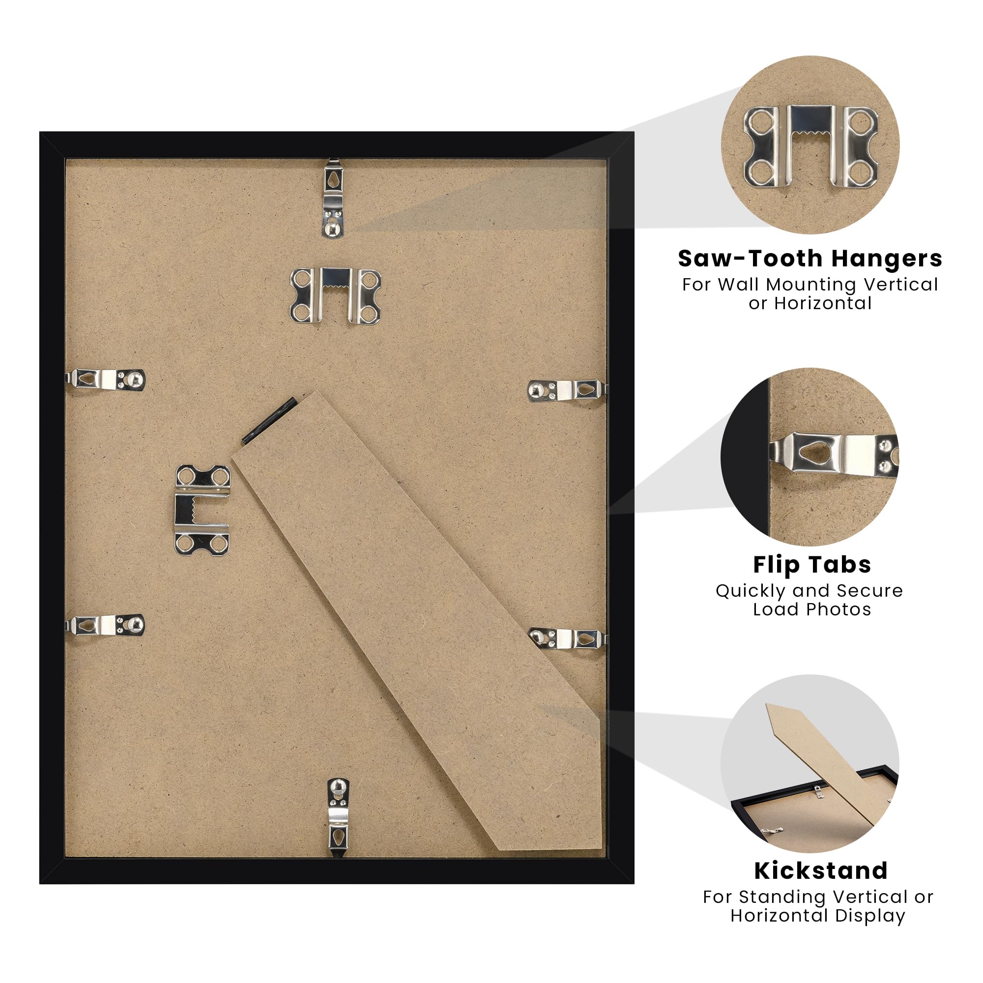 upsimples Certificate Frame with Clear Plexiglass, 8.5 by 11 Picture Diploma Document Degree Frames for Wall and Tabletop, Black, 1 Pack