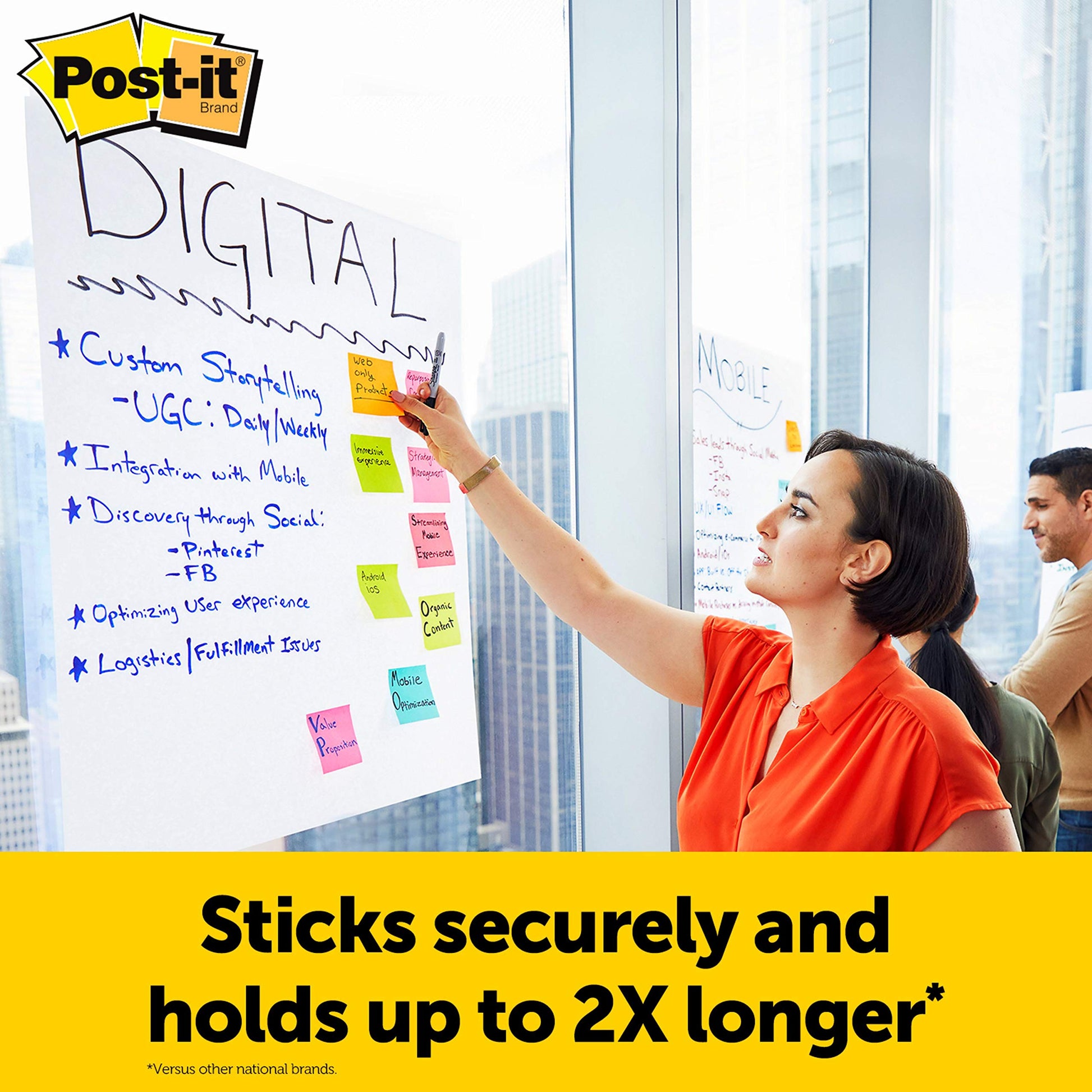 Post-it Super Sticky Portable Tabletop Easel Pad, Great for Virtual Teachers and Students, 20x23 Inches, 20 Sheets,Pad, 2 Pads (563 VAD 2PK)