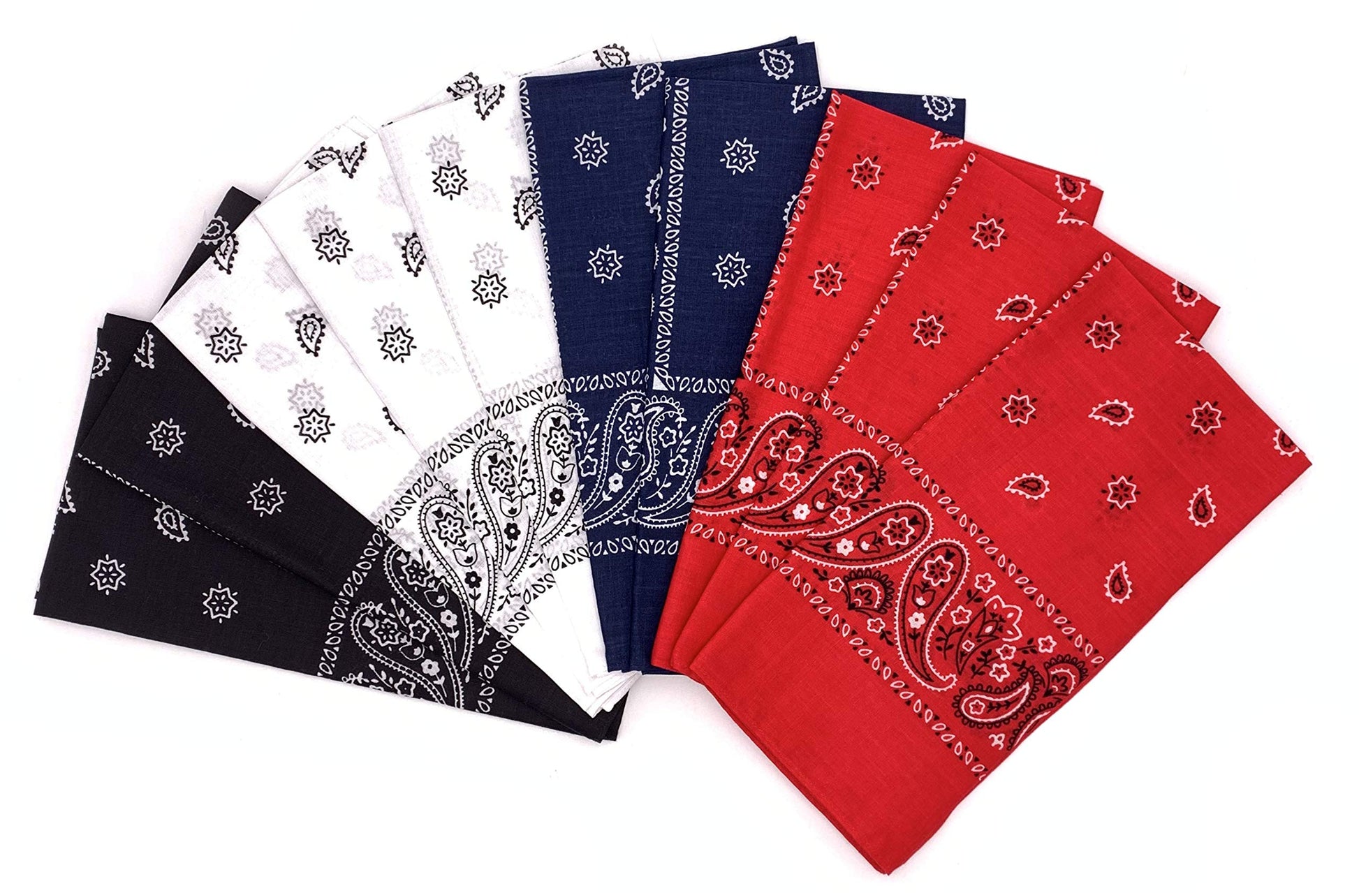 Vamqor 100% Cotton 10 Pack Fine Bandanas（Red）