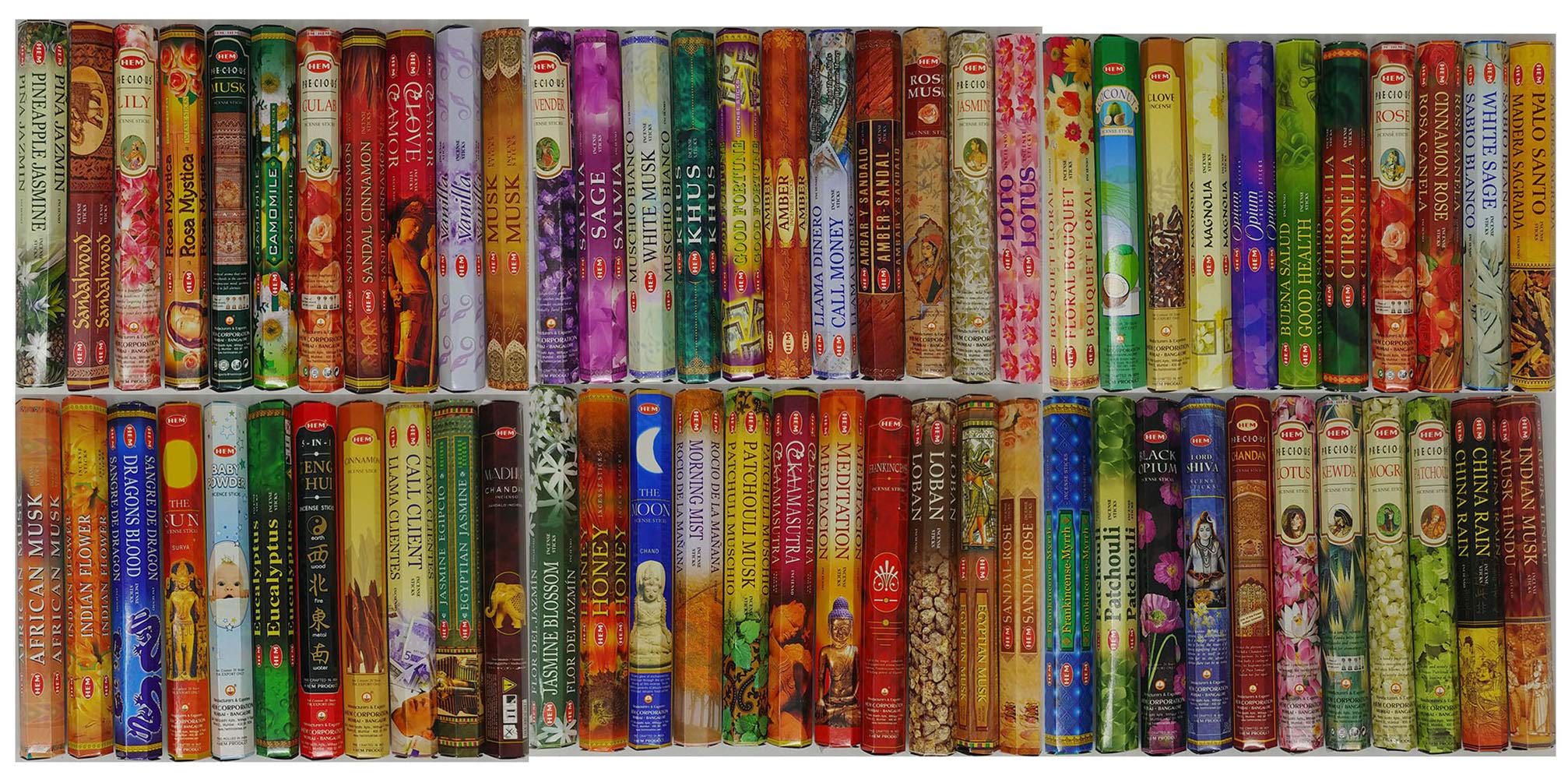 Hem Incense -12 Box Best Variety Pack 20 Sticks Each - 240 Sticks - 240g - 45+min Burn...