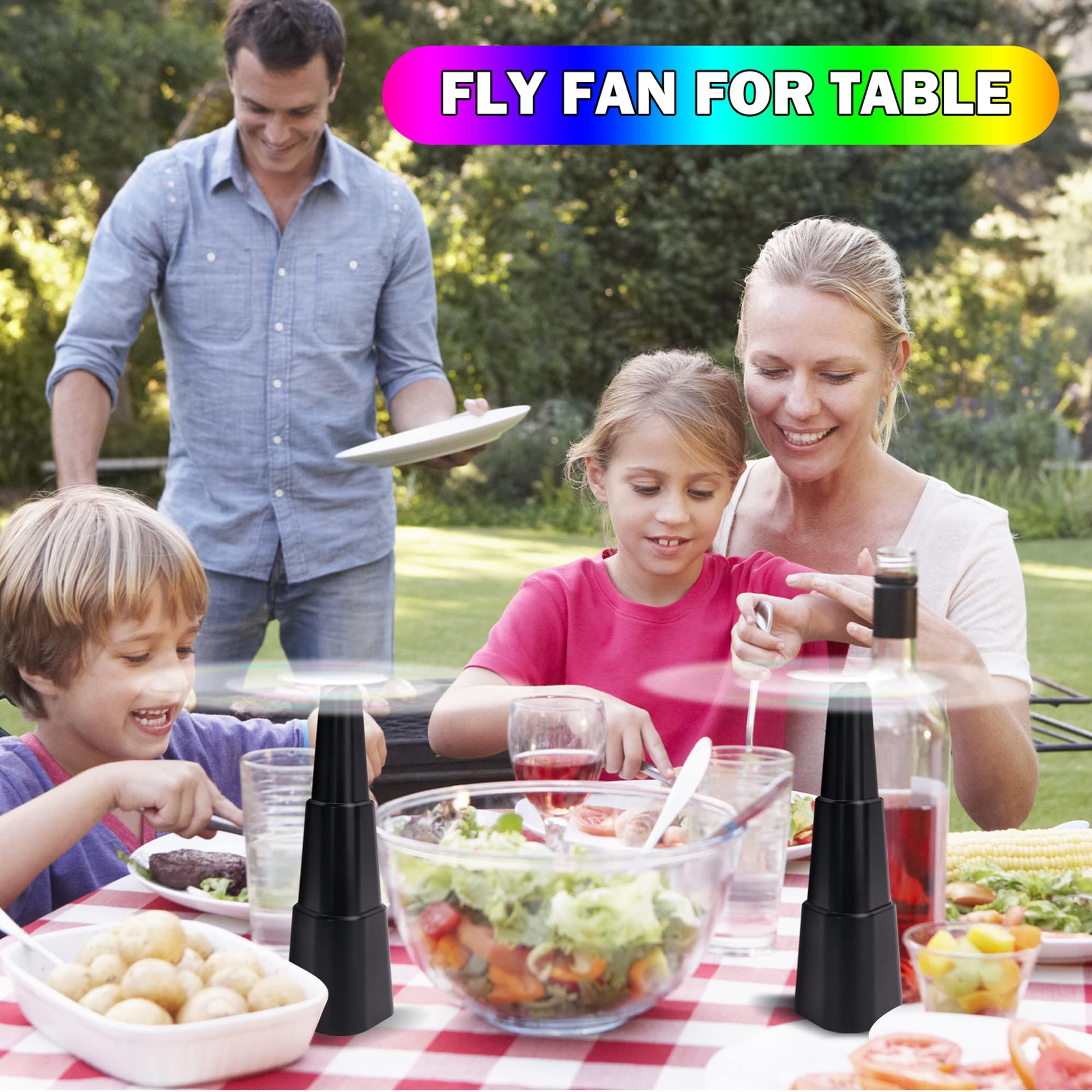 KTDRJN Fly Fans for Tables,Food Indoor Outside,4 Pack Portable Outdoor Picnic Fan,Batteries Powered Table Restaurant, Party, Home,Outdoor Dinner(Black)