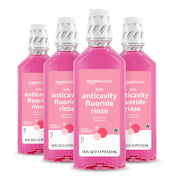 Amazon Basics Kids Anticavity Fluoride Rinse, Alcohol Free, Bubble Gum, 18 Fl Oz (Pack of 4)