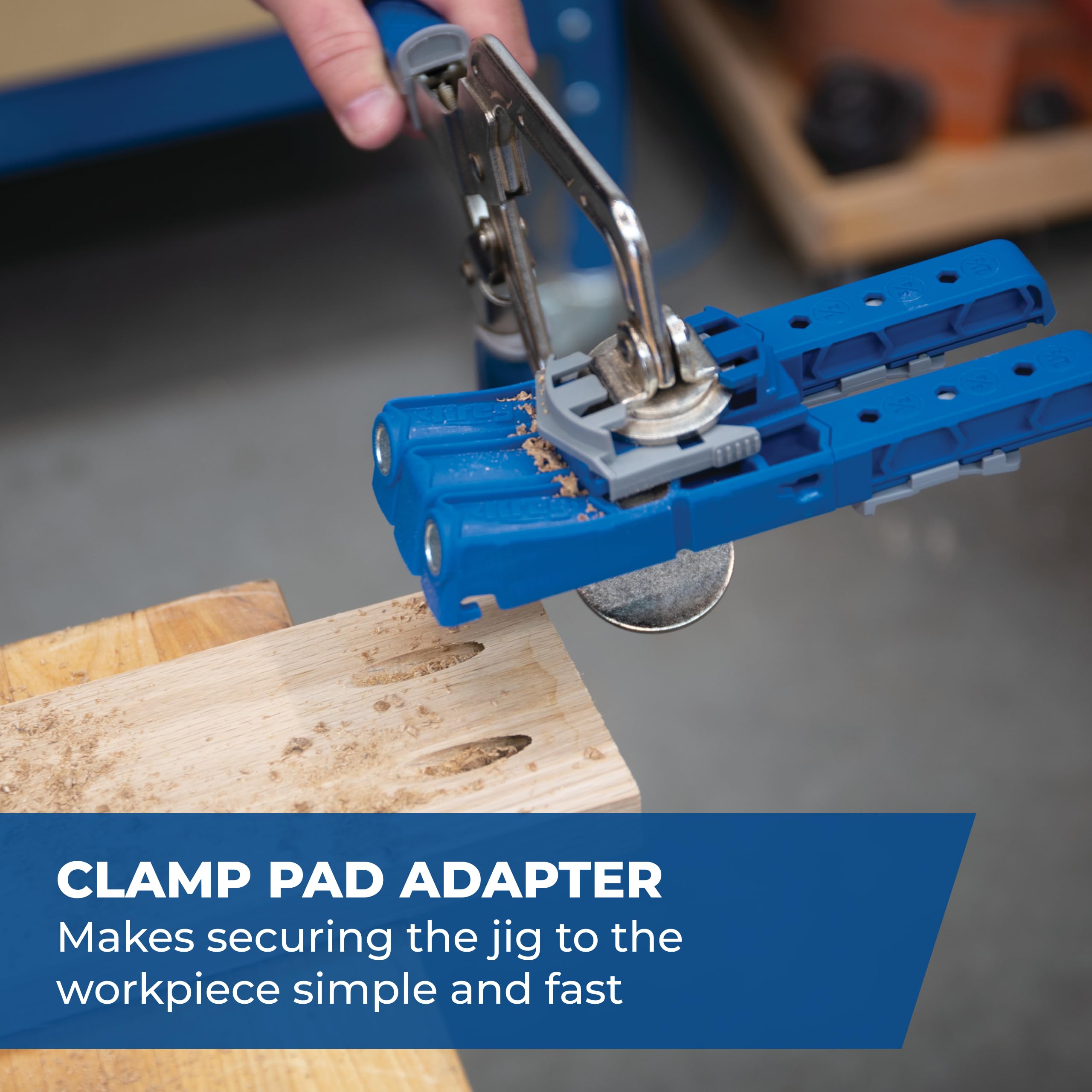 KREG Durable Pocket-Hole Jig 320 with Classic 2 Inch Face Clamp - Includes Wood Clamps for Woodworking & Tight Spaces - For Materials 1/2 Inch to 1 1/2 Inch Thick