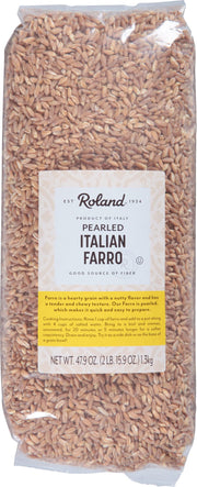 Roland Foods Pearled Italian Farro, Specialty Imported Food, 47.9 Ounce Bag, Pack of 1