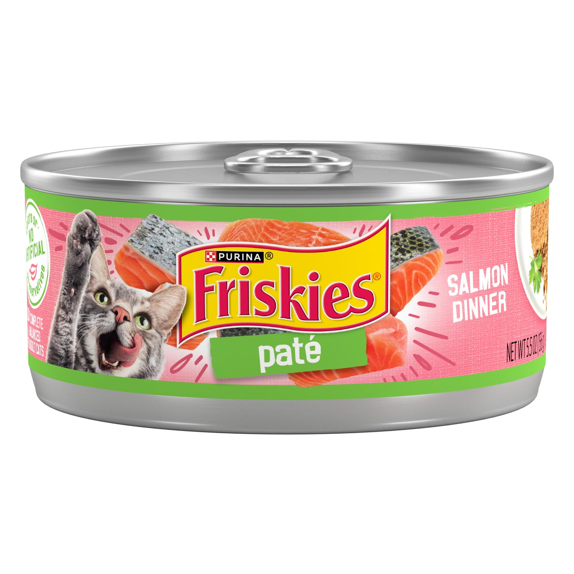 Purina Friskies Wet Cat Food Pate, Pate Salmon Dinner - (Pack of 24) 5.5 oz. Cans