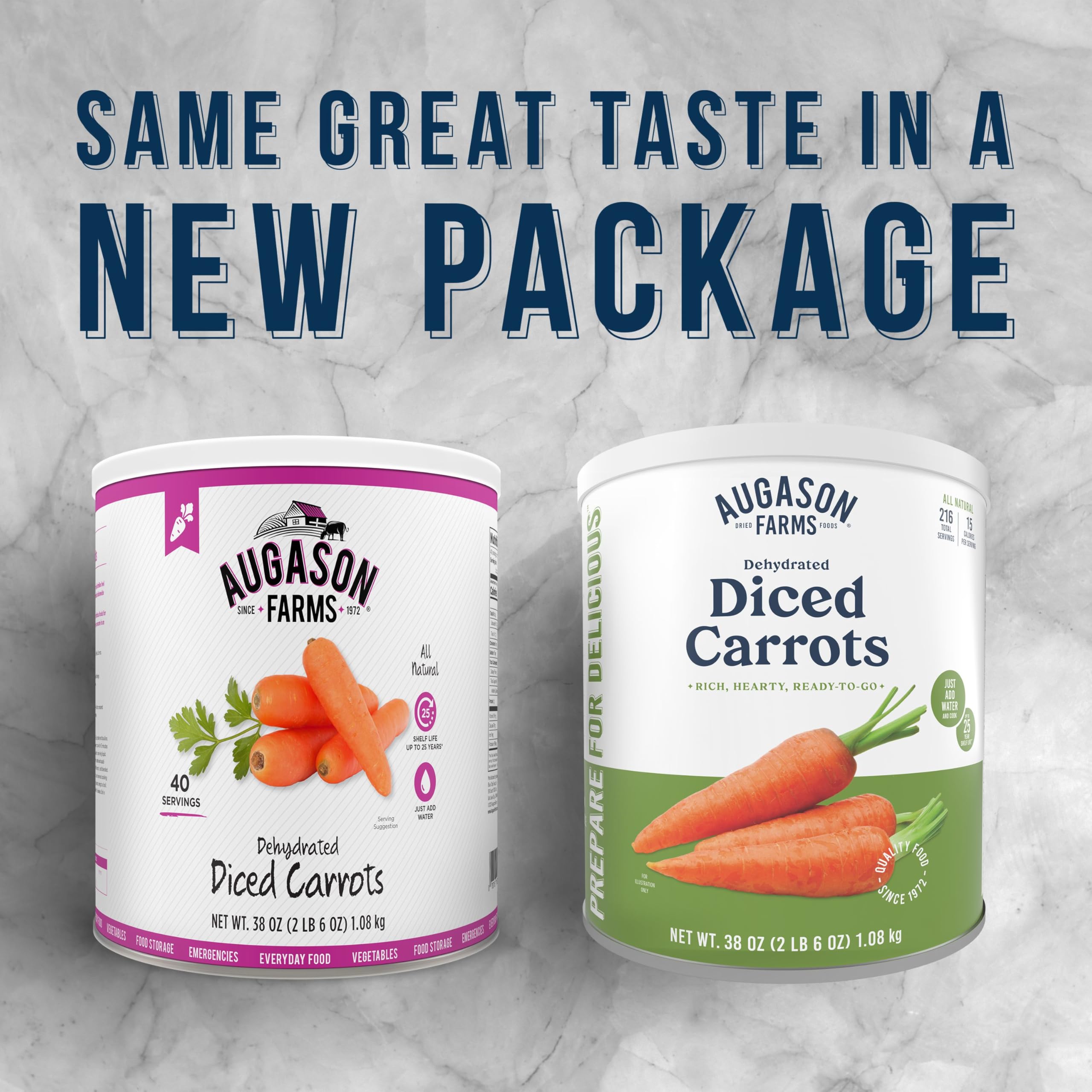 Augason Farms Dehydrated Diced Carrots Can, Emergency Food Supply, Everyday Meals, 216 Servings