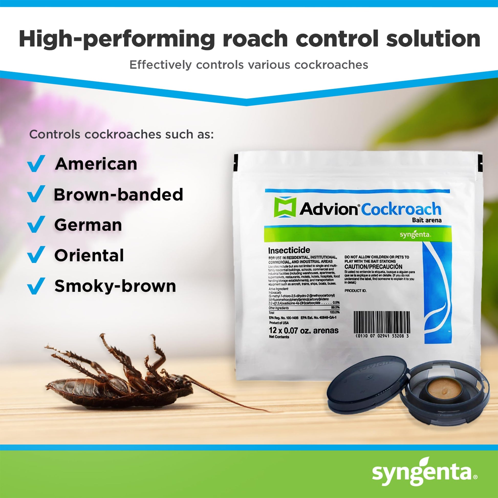 advion 68663 Arena 12ct Bag Cockroach Bait Station, White