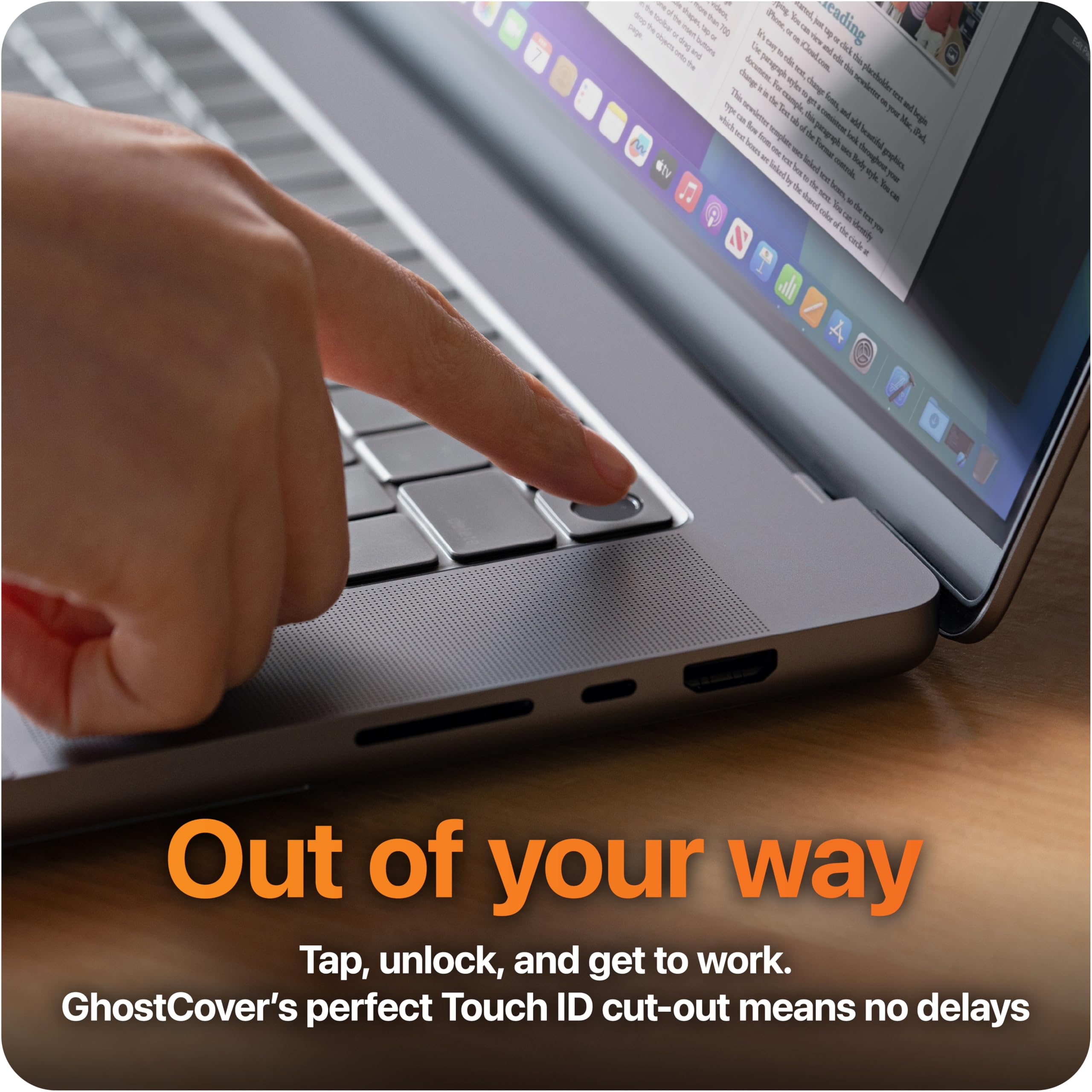 GhostCover Original Premium Ultra Thin Keyboard Cover Protector, Compatible with 2025 2024 2023 2022 2021 M4/M3/M2/M1 Pro/Max MacBook Pro 14/16, M4/M3/M2 MacBook Air 13/15, US ANSI Layout, Clear