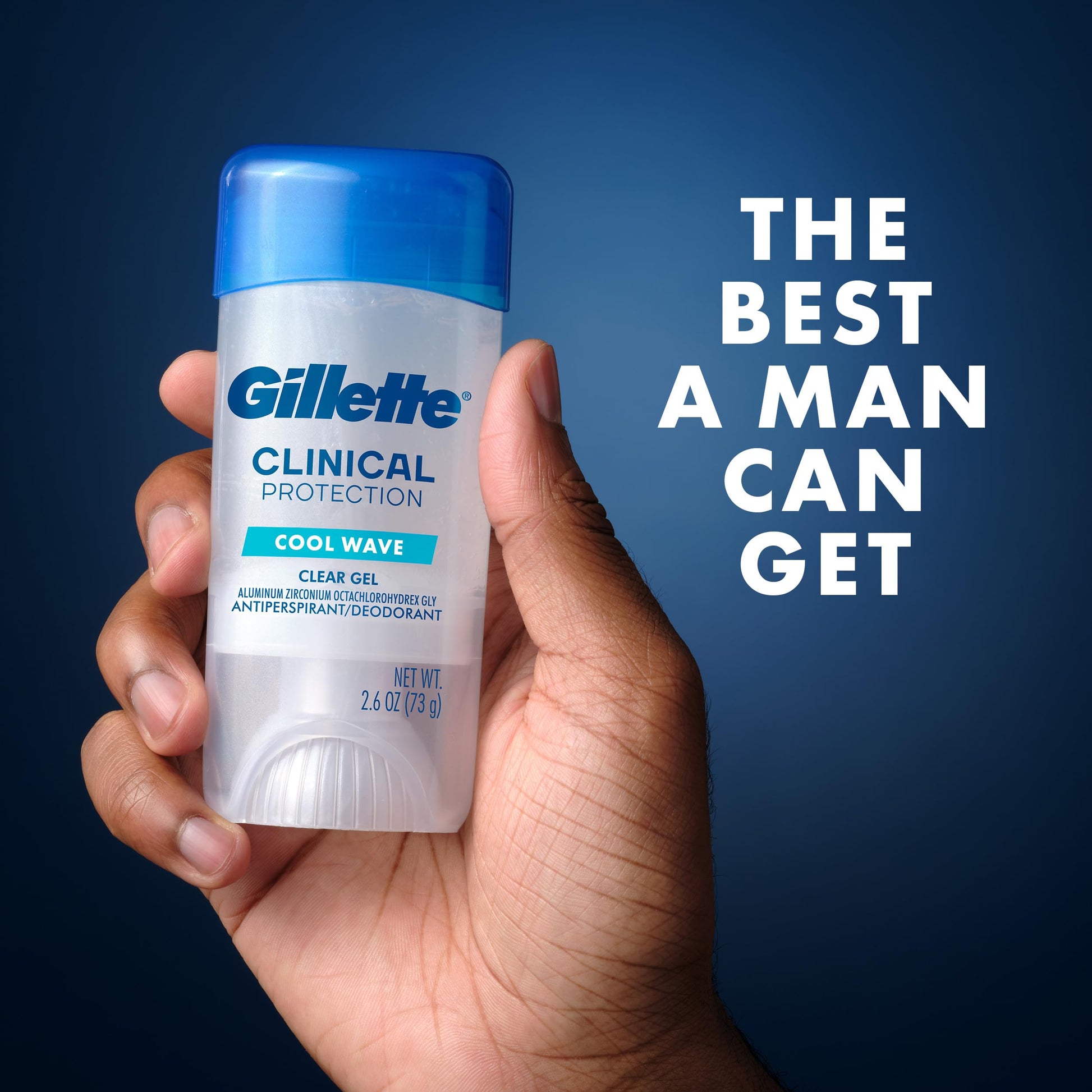 Gillette Clinical Antiperspirant and Deodorant for Men, 72hr Sweat & Odor Protection, Long Lasting Freshness, Anti-White Mark Technology, Clear Gel, Cool Wave Scent, 2.6 oz