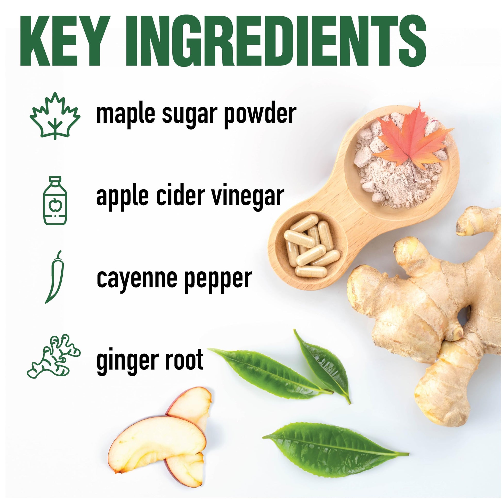 Country Farms Apple Cider Vinegar Capsules, with Ginger, Cayenne and Maple, Helps Aid Digestion, Supports Healthy Weight Loss, Cleanses and Detoxifies, Supports Water Balance, 90 Count, 90 Servings