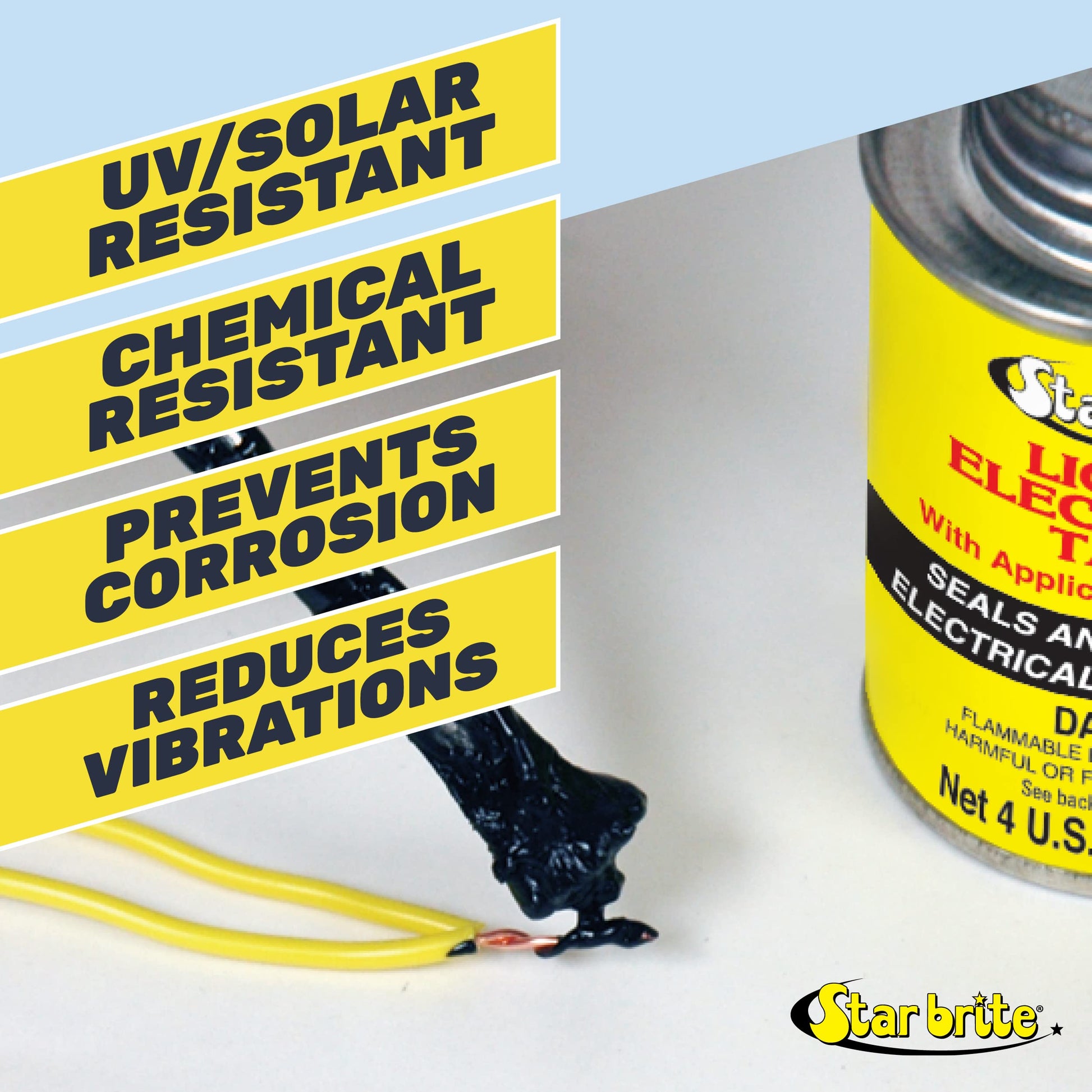 STAR BRITE Liquid Electrical Tape with Applicator Brush Cap Black4 OZ. (084104B)