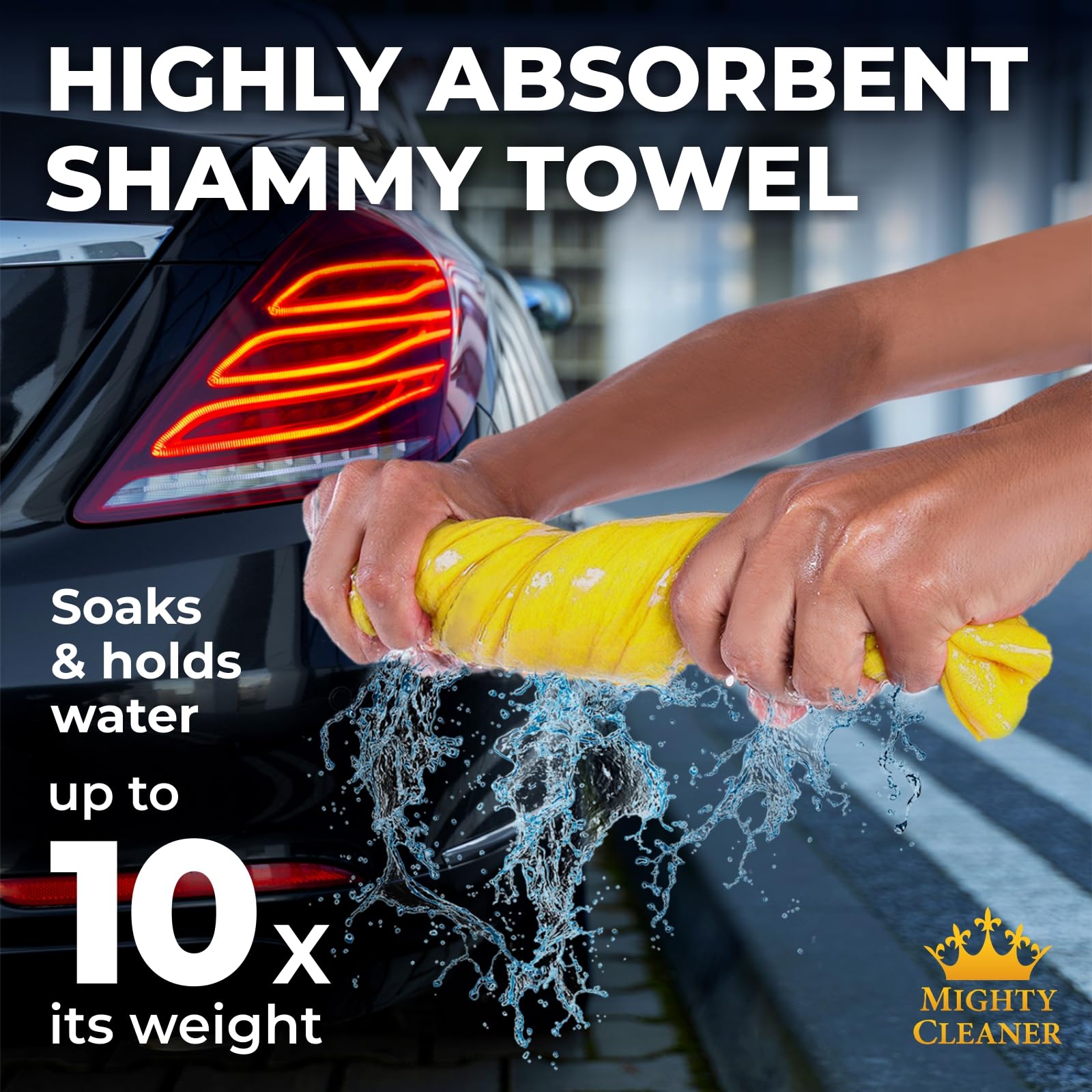 Premium Shammy Cloth for Car Drying - (26”x17”) - Super Absorbent Reusable Chamois Towel for Car - Scratch-Free Shammy Towel for Car - Car Drying Towel