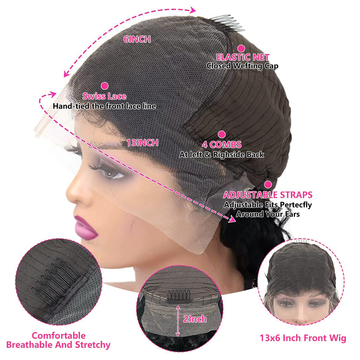 tobasew 13x6 Straight Lace Front Wigs Human Hair 200 Density HD Transparent Lace Frontal Human Hair Wigs for Women Glueless Wigs Human Hair Pre Plucked 28 Inch