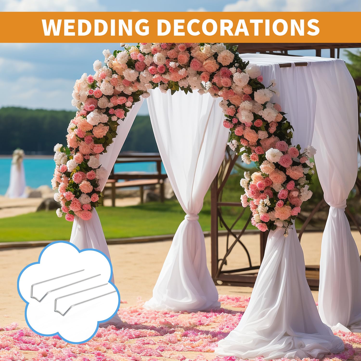 100 Pieces Floral Pins, 1.7 Inch Floral U-Pins Small Craft Plant Pins Greening Fern Pins for Floral Picks Foam Bouquet Straw Wreaths Making Supplies Holiday Flower Arrangements DIY Sewing Projects