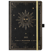 2025 Planner - 2025 Weekly Monthly Planner, January 2025 - December 2025, 5.75" x 8.25", Faux Leather Planner 2025 with Back Pocket & 40 Notes Pages - The Sun