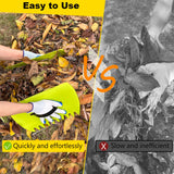 2 Sets Leaf Scoops Hand Rakes, Leaf Scoops and Claws with 2 Pairs Gloves, Lightweight Plastic Leaf Scoop, Large Leaf Grabbers for Picking Up Leaves, Clippings, Grass(2 Sets,Yellow+Green)