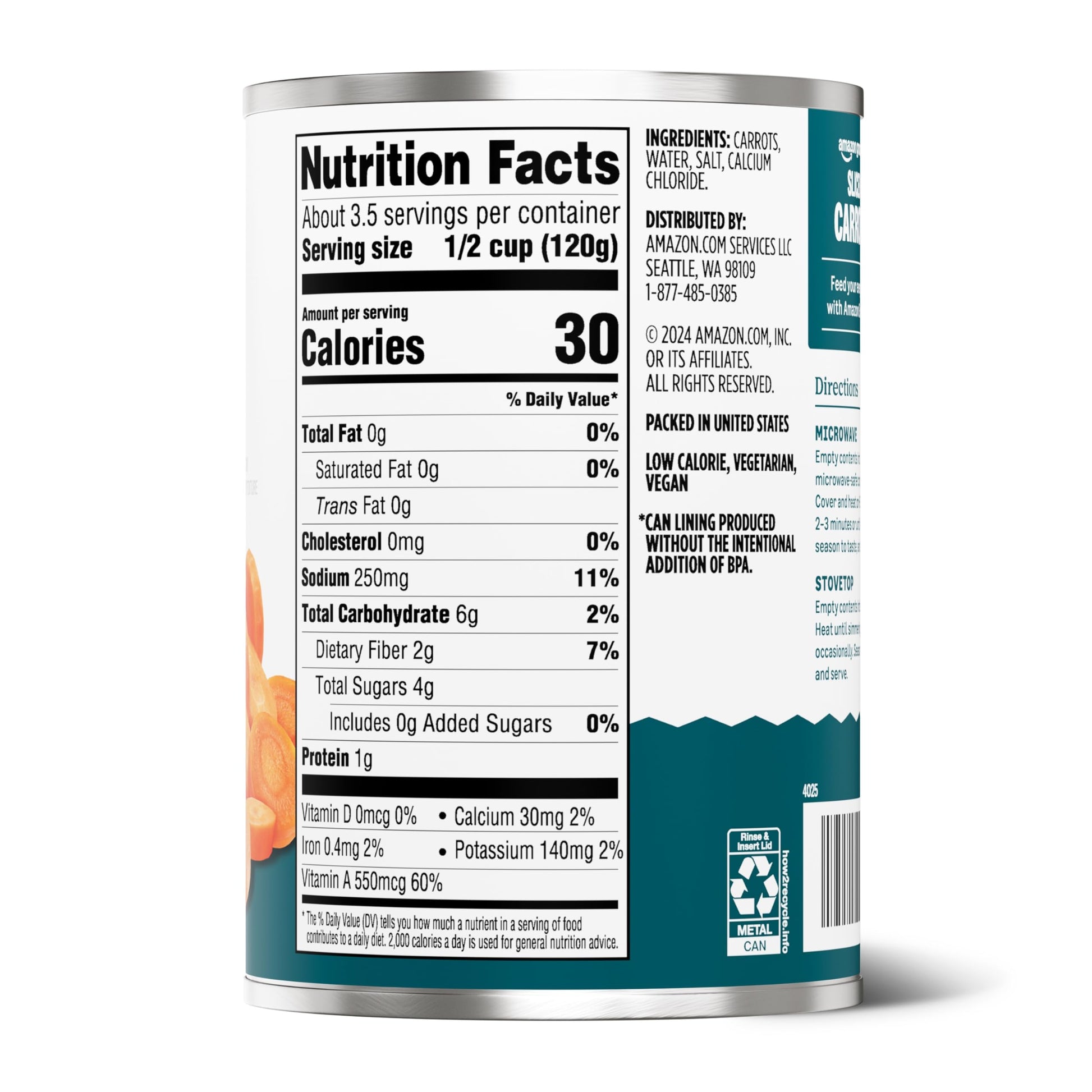 Amazon Grocery, Canned Sliced Carrots, 14.5 Oz (Previously Amazon Fresh, Packaging May Vary)