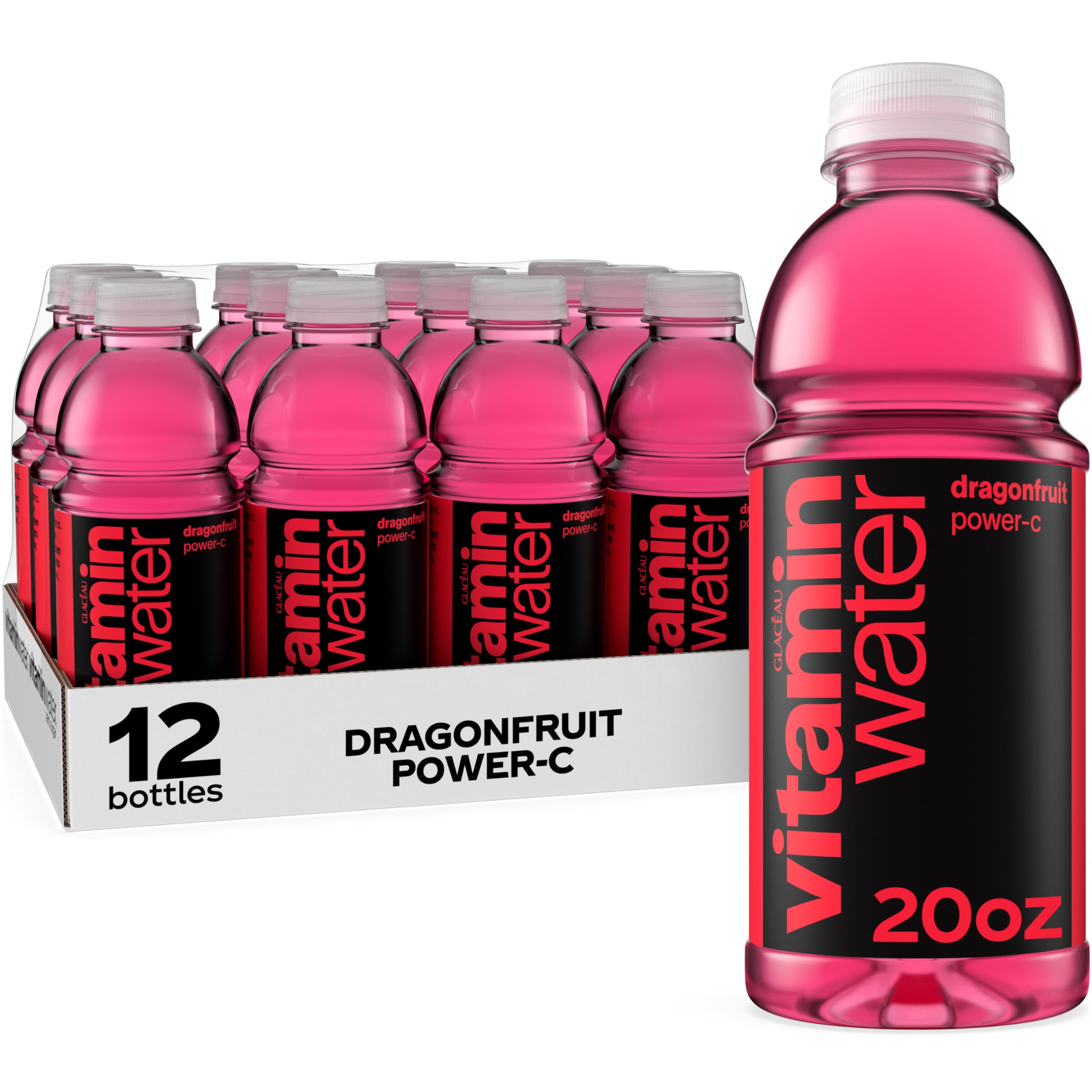 vitaminwater Power-C Drachenfrucht Getränk mit Vitaminen und Mineralien, 591 ml Flaschen, 12er-Pack