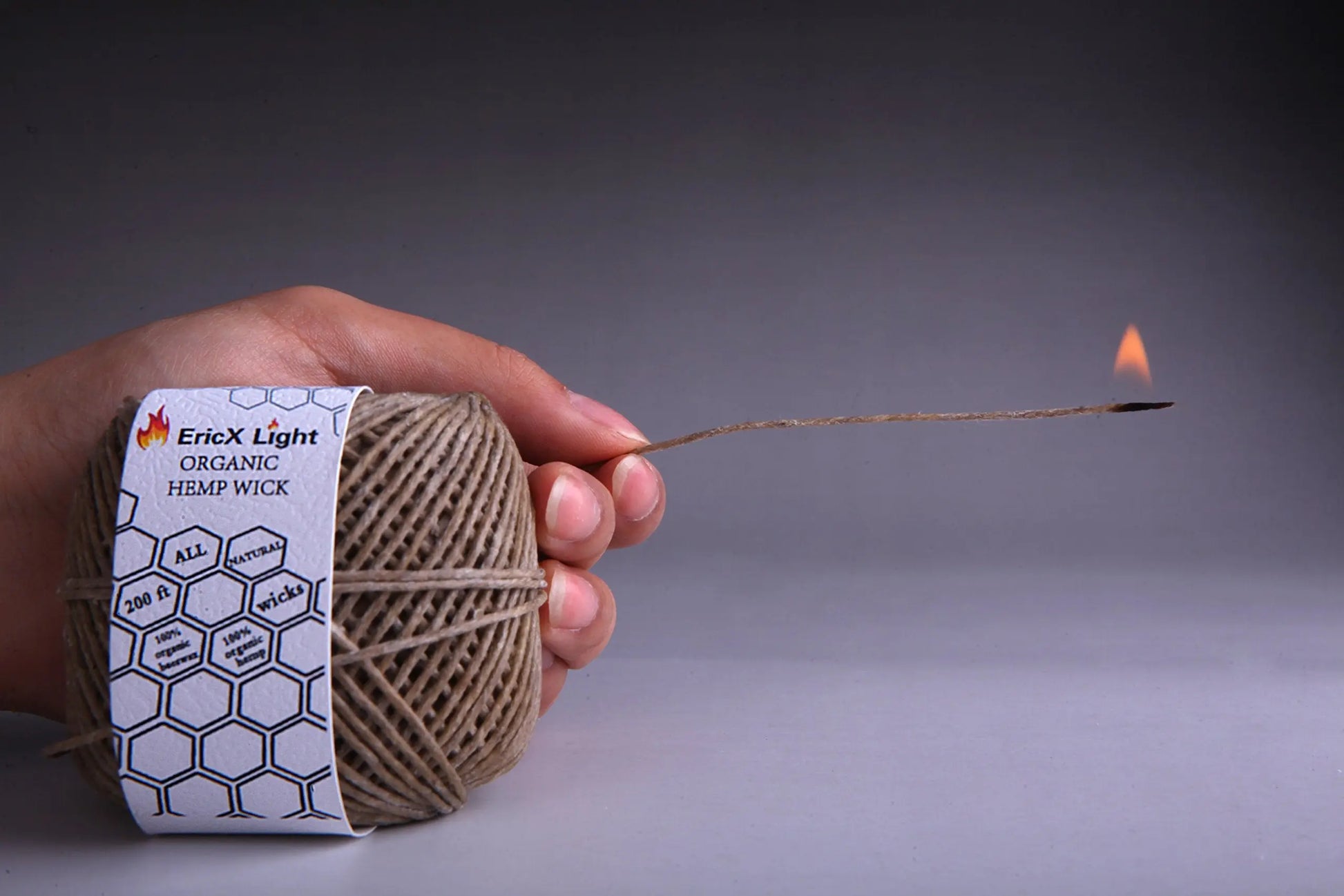 EricX Light Organic Hemp Wick,200 FT Spool,Well Coated with Beeswax,Standard Size(1.0mm)