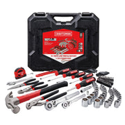 CRAFTSMAN 102-Piece Tool Kit for Home and Car, Durable Hand Tools Set with SAE and Metric Socket Set, Screwdrivers, Wrench, Hammer, Pliers, Knife, Hex Keys, Specialty Bits, Tape Measure (CMMT99449)