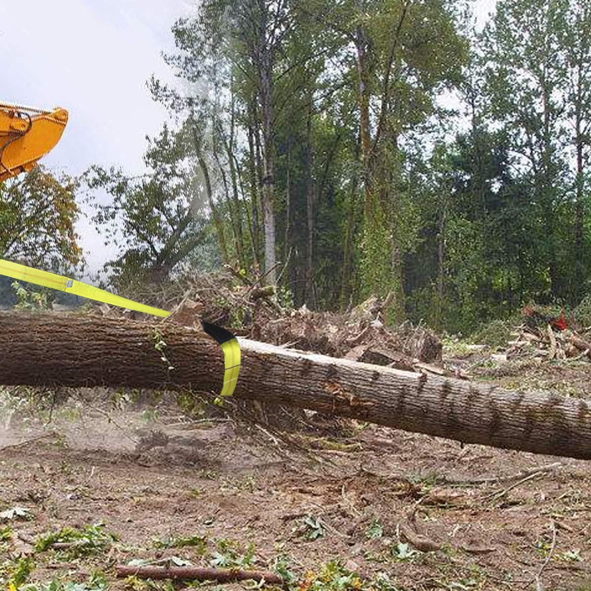 Lift Sling Straps, JCHL 6.5'X2 Heavy Duty Flat Eye Lift Sling 13,000 lbs Capacity Lifting Straps Nylon Tree Saver Recovery Strap Web Sling Winch Strap 2-Pack