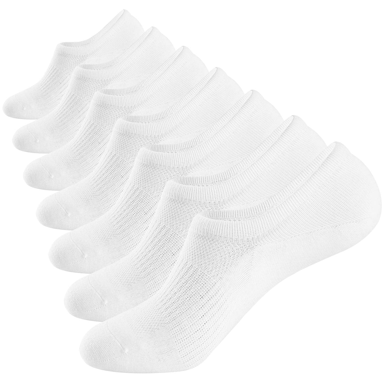 WANDER No Show Socks Mens 7 Pairs Cotton Thin Non Slip Low Cut Mens Invisible Casual Socks (7black, Size 9-11)