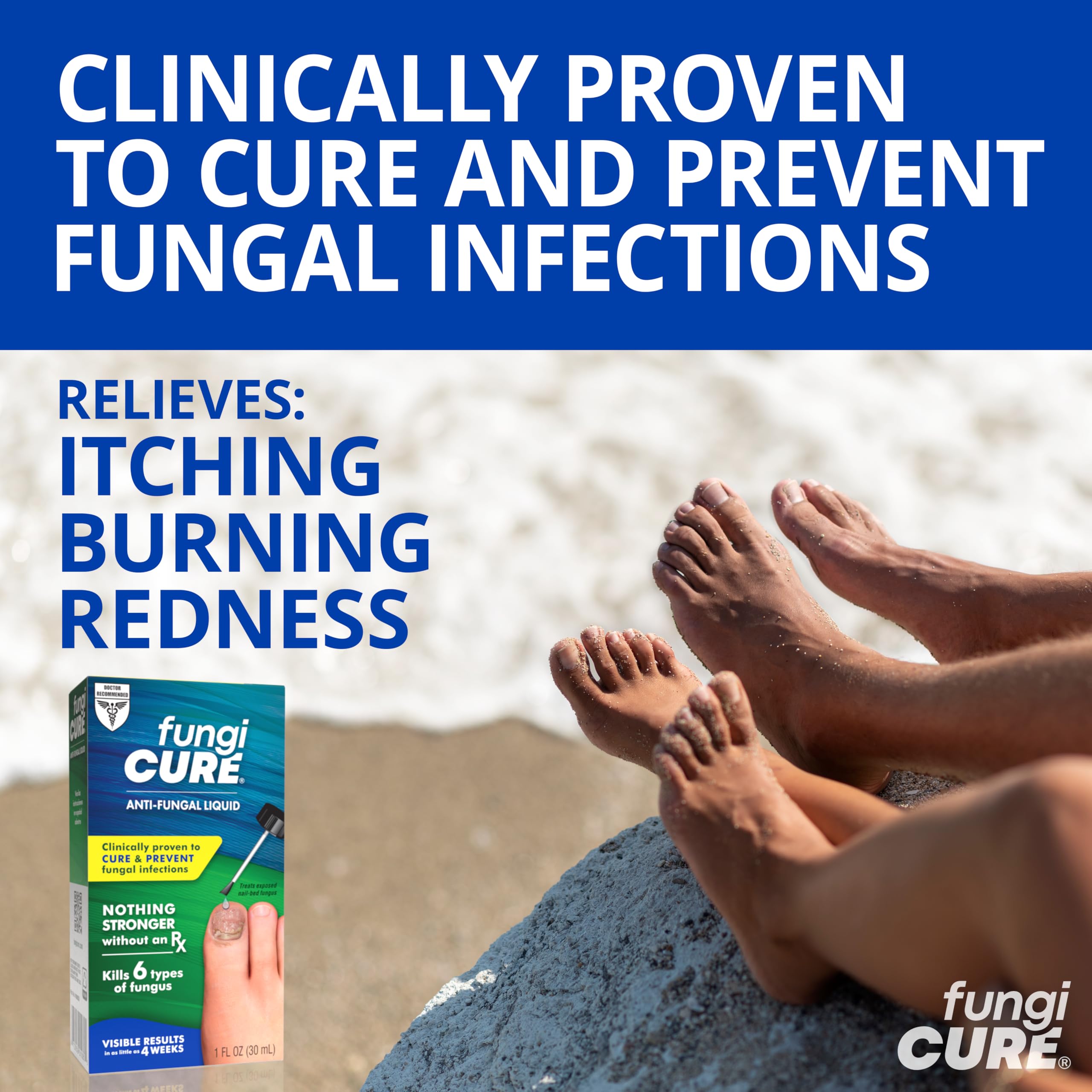 FUNGICURE Anti-Fungal Liquid - Kills 6 Types of Fungus - Clinically Proven - 1 fl oz