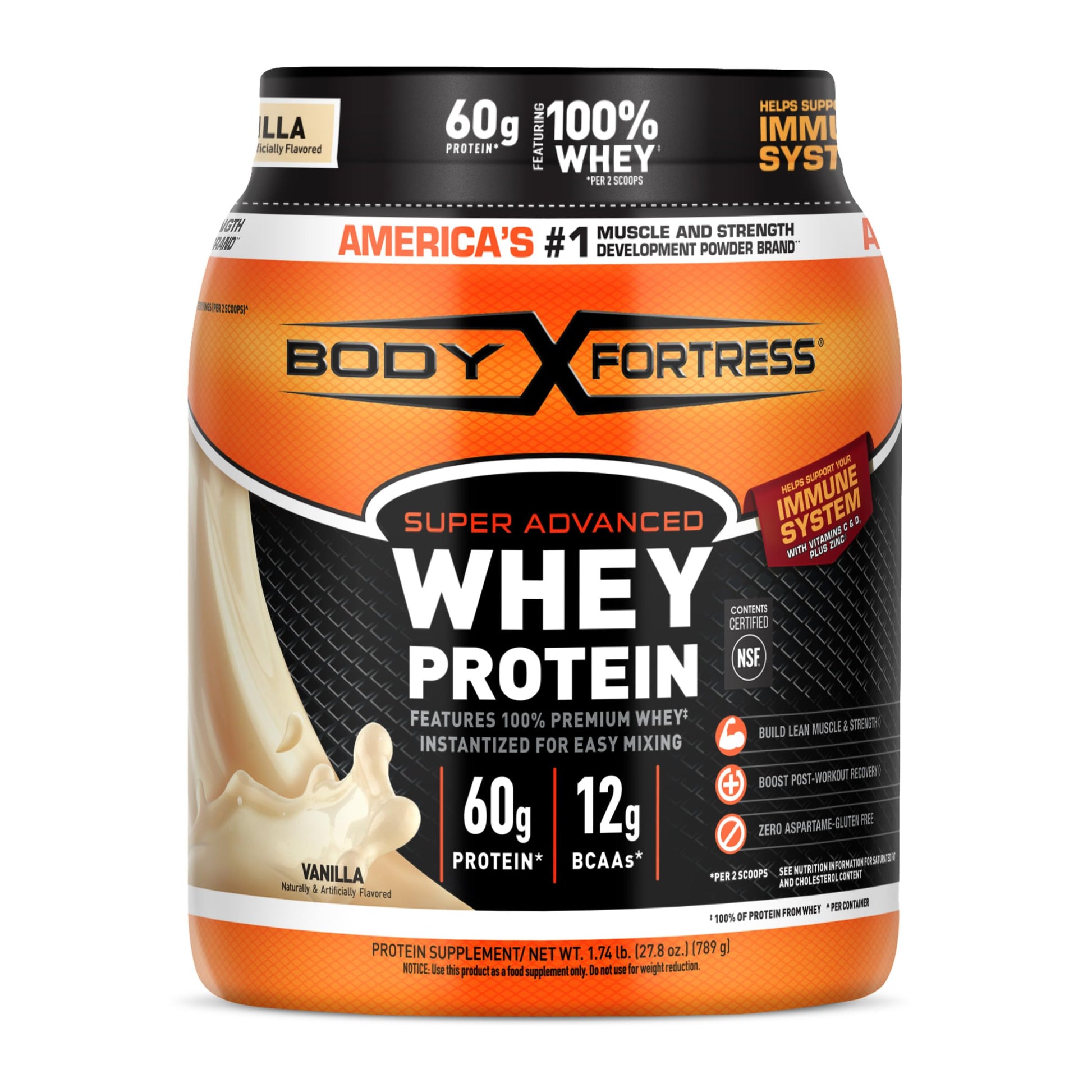 Body Fortress 100% Whey, Premium Protein Powder, Chocolate, 1.78lbs (Packaging May Vary)