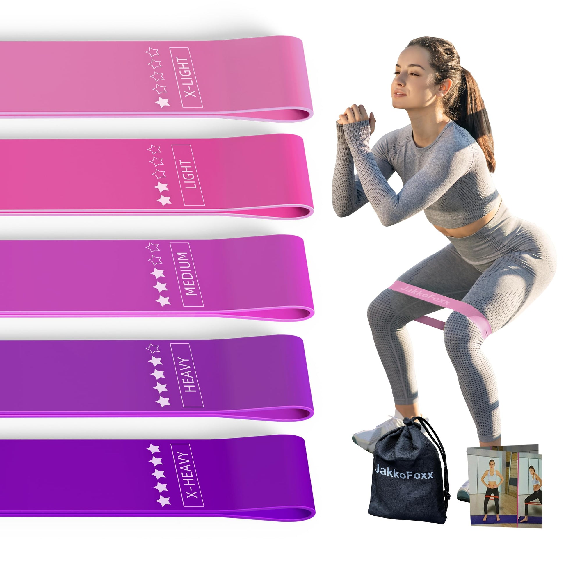 Resistance Loop Exercise Bands Exercise Bands for Home Fitness, Stretching, Strength Training, Physical Therapy,Elastic Workout Bands for Women Men Kids, Set of 5 (Assorted)