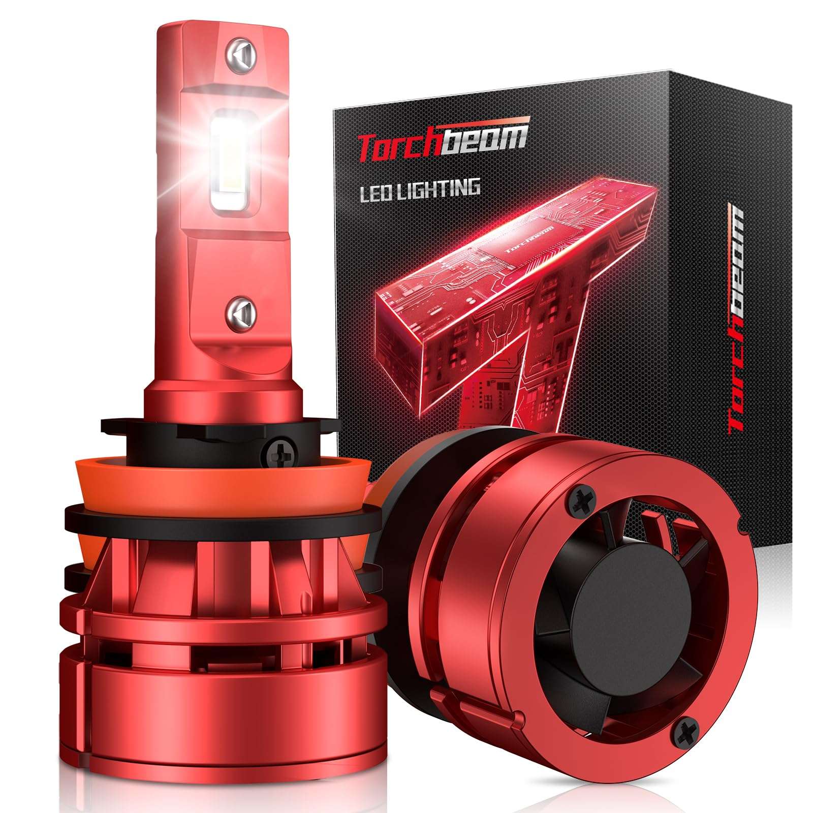 Torchbeam H11/H8/H9 Fog Bulbs Combo, H11 Fog Light 6500K Cool White for ATVS, Fog Powersports Bulbs Plug-N-Play, Pack of 2