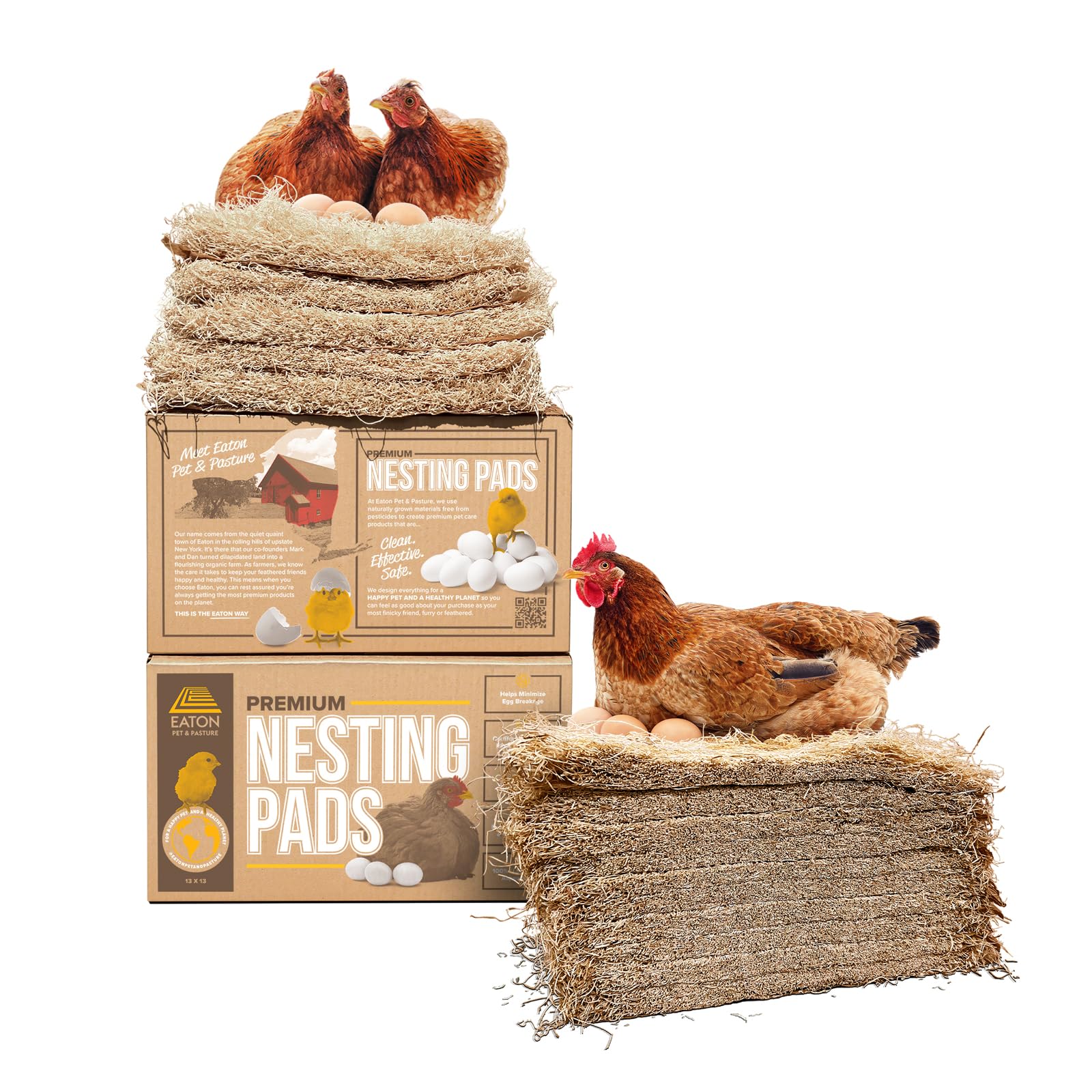 Eaton Pet and Pasture، ألواح تعشيش الدجاج البياض الممتازة، مزروعة في الولايات المتحدة الأمريكية وتم حصادها بشكل مستدام، 13 × 13 (عبوة من 10)