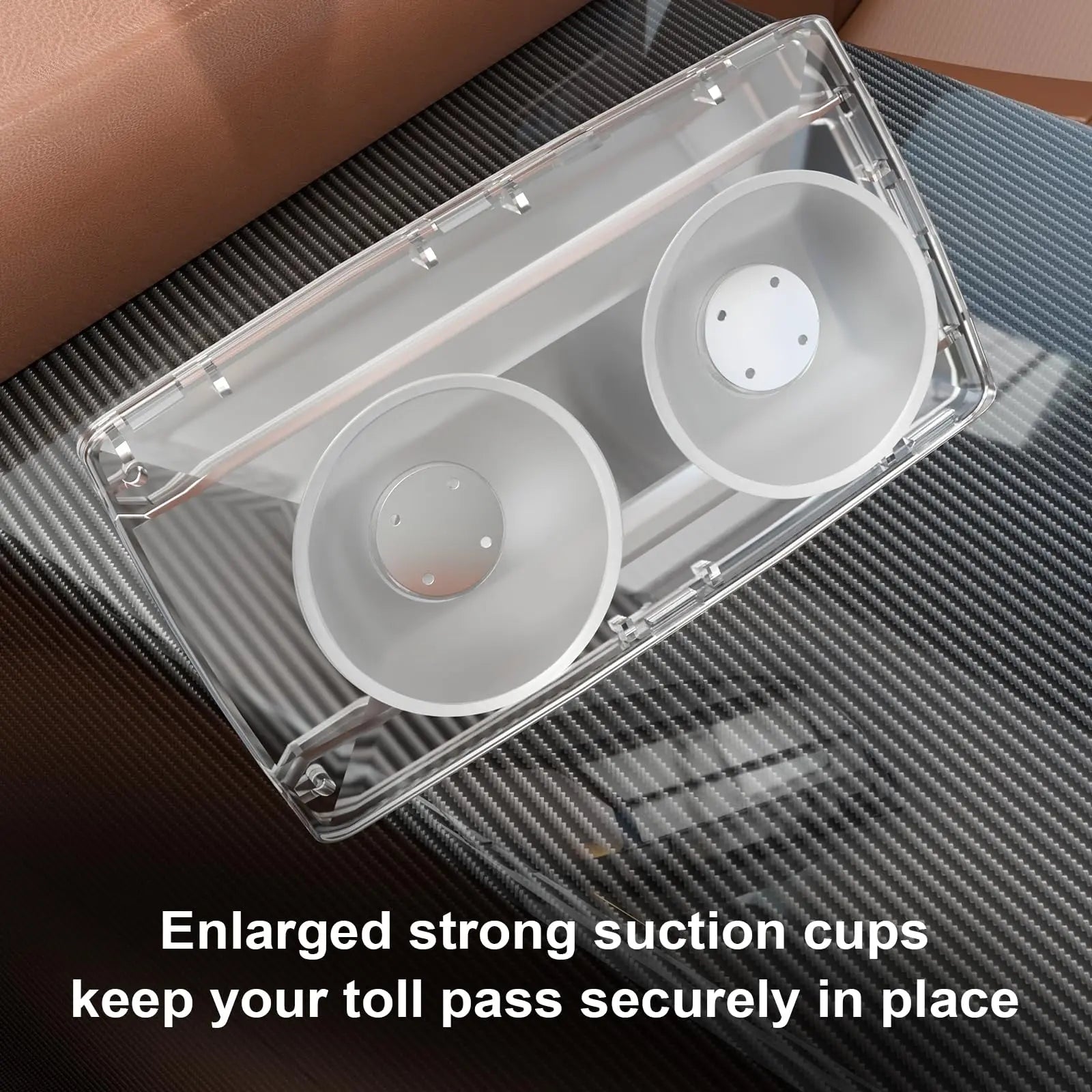 FLLIK EZ Pass Holder for Windshield. Ezpass with Strong Suction Cups. Toll Pass Transponder iPass Holder. (Clear, 1Pack)