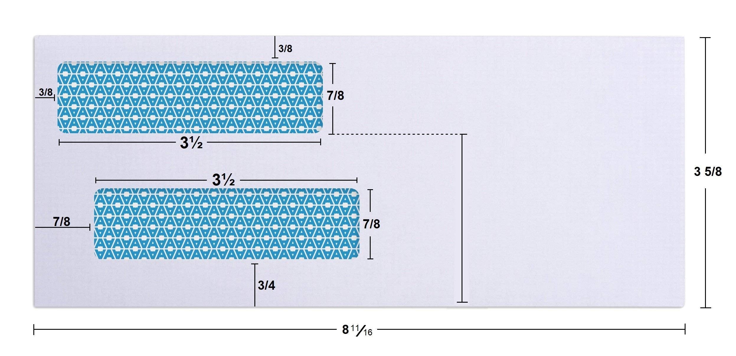 500#8 Double Window Self Seal Security Envelopes - for Business Checks, QuickBooks & Quicken Checks, Size 3 5/8 x 8 11/16 Inches - Checks Fit Perfectly - Not for Invoices, 500 Count (30180)