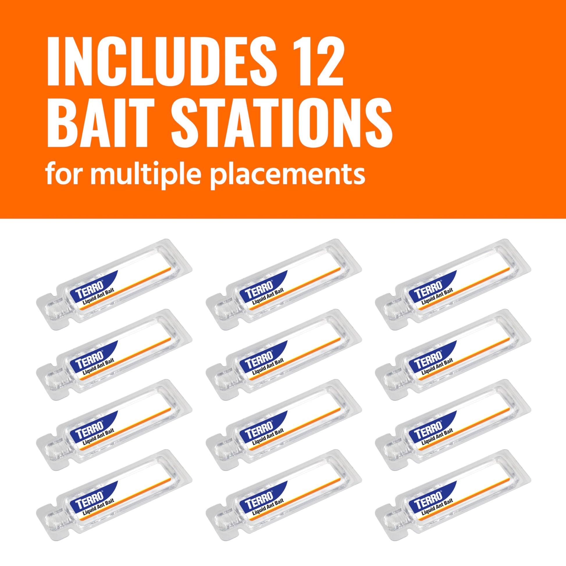 TERRO Ant Killer Bait Stations T300B - Liquid Bait to Eliminate Ants - Bait System - 12 Count Stations for Effective Indoor Ant Control
