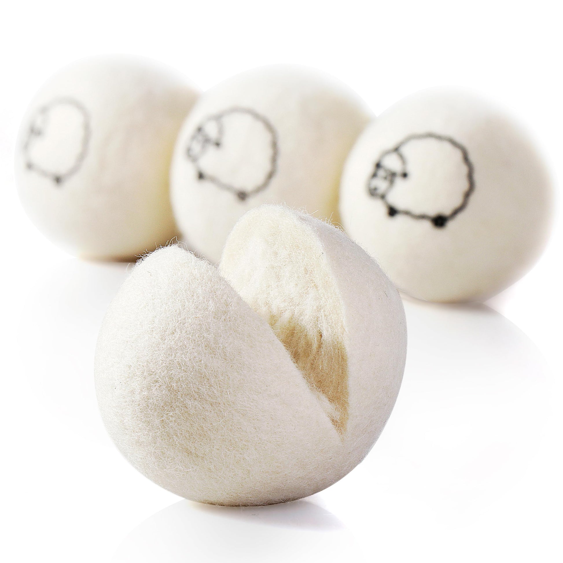 Hanamura 6 XXL Wool Dryer Balls - TÜV Tested 100% New Zealand Wool Balls for Dryer - Energy Saving & Baby-Safe Reusable Dryer Balls for Laundry - Non-Toxic Fabric Softener for WAD Free Laundry