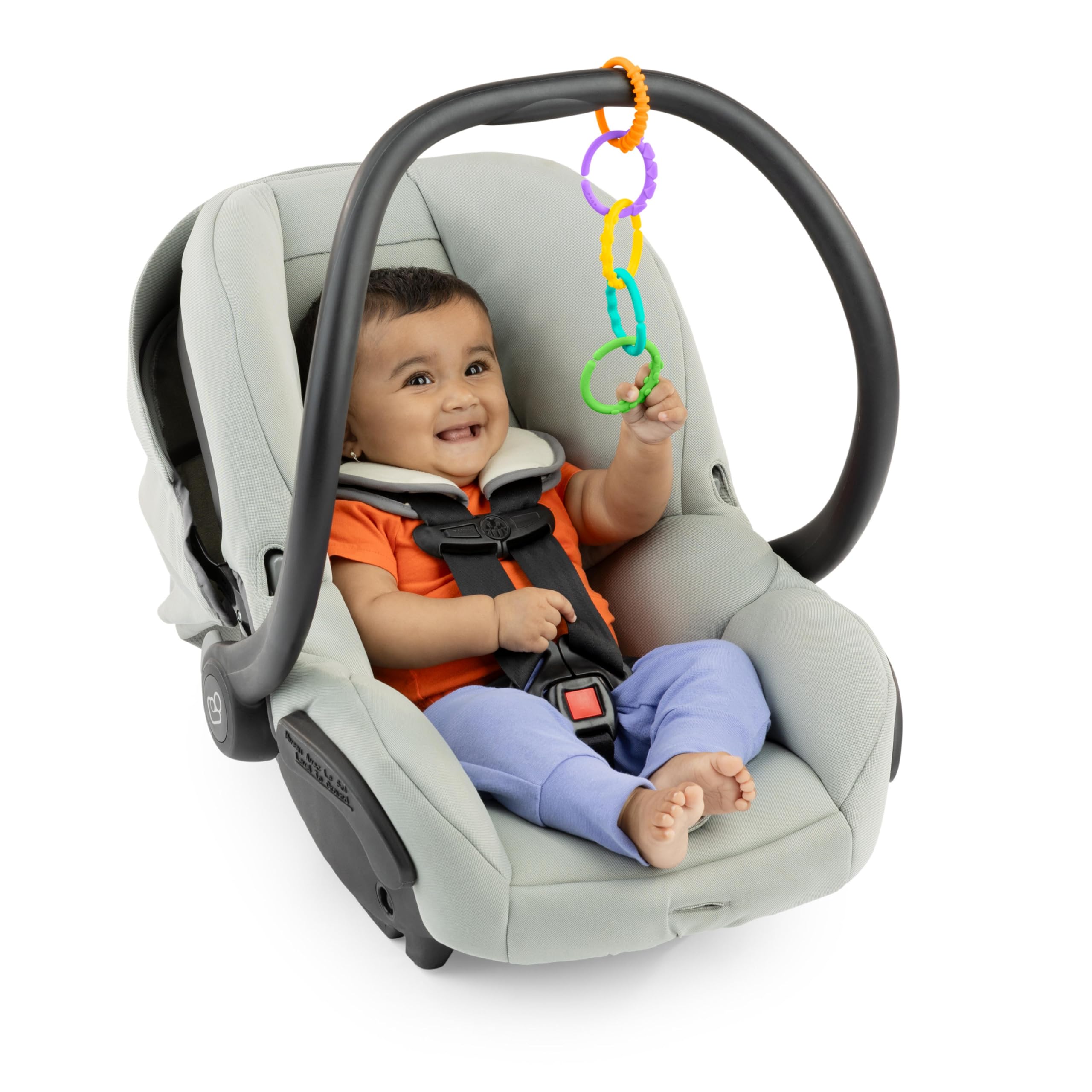 Bright Starts Lots of Links Rings Toys for Stroller or Carrier Seat, BPA-Free, Ages 0 Months Plus, Multicolor, 24 Count