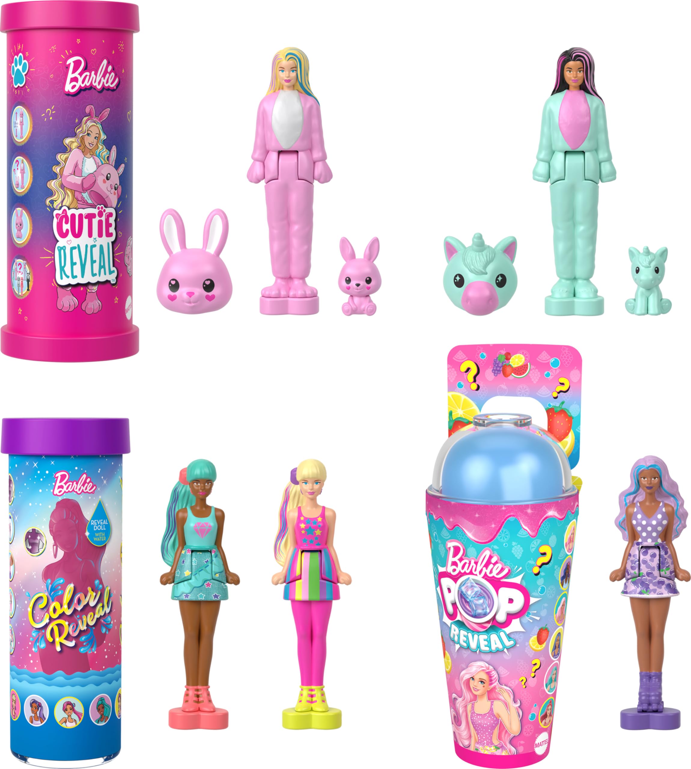 Barbie Mini BarbieLand Reveal Dolls 5-Pack, 1.5-inch Dolls with Surprise Unboxing, Different Reveals (Styles May Vary)