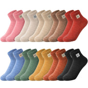 Eurzom 10 Pairs Socks Womens Crew Elastic Ankle Length Cotton Socks Aesthetic Cute Lightweight Low Cut Gifts for Women(Smile)