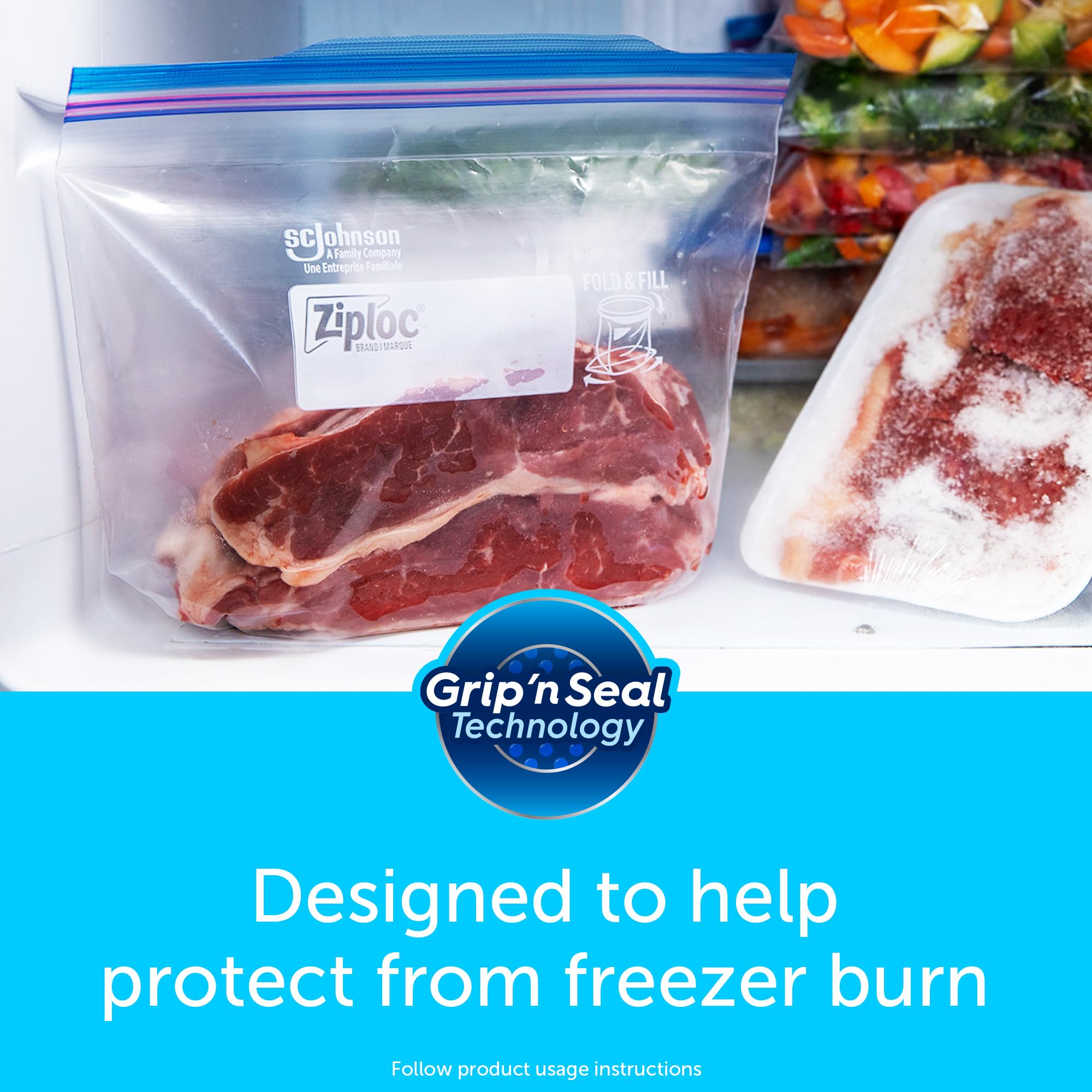 Ziploc Gallon Food Storage Freezer Bags, New Stay Open Design with Stand-Up Bottom, Easy to Fill, 28 Count