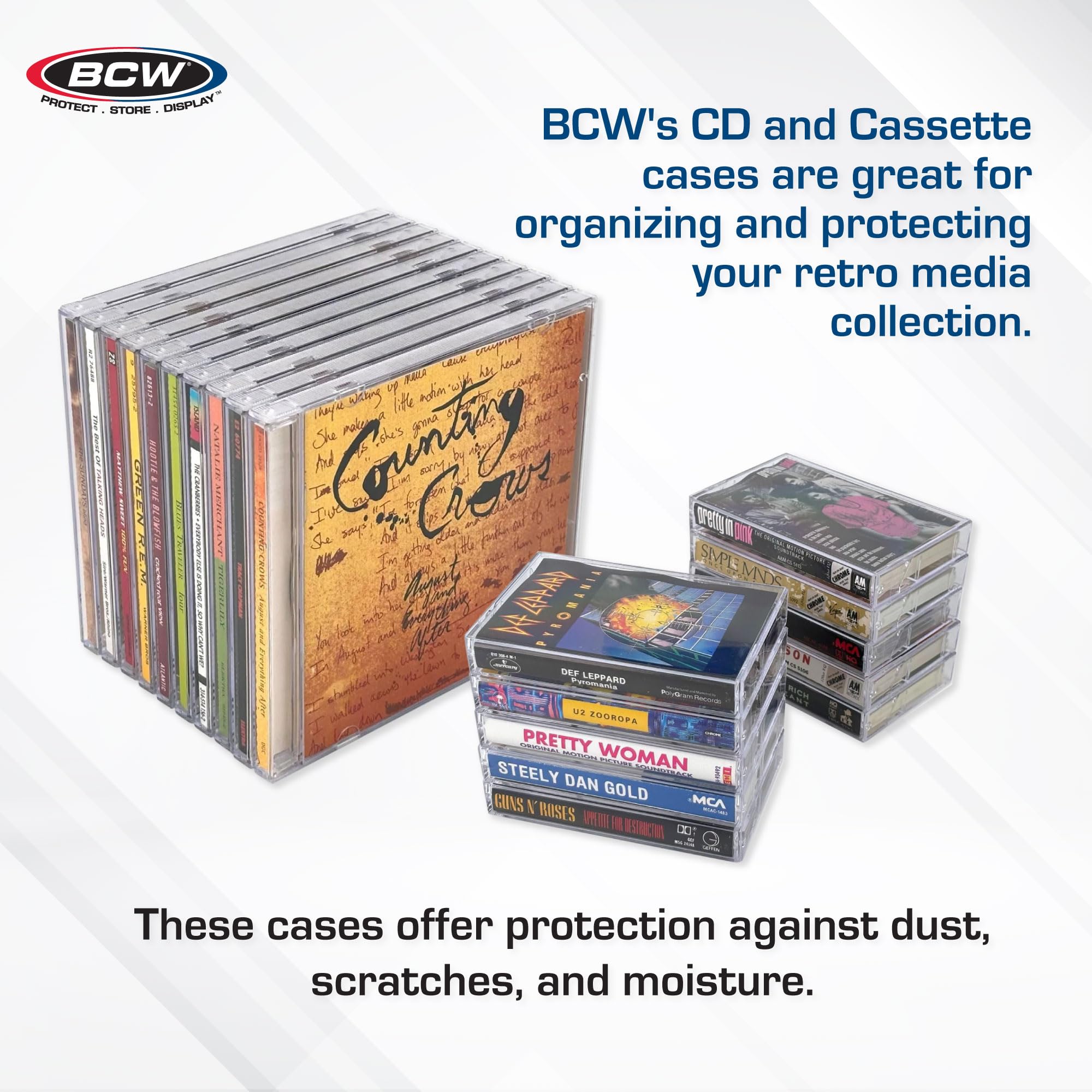 BCW CD Jewel Cases - 10 Pack | Clear CD Cases for Standard Discs | Durable Plastic Storage and Replacement Jewel Case