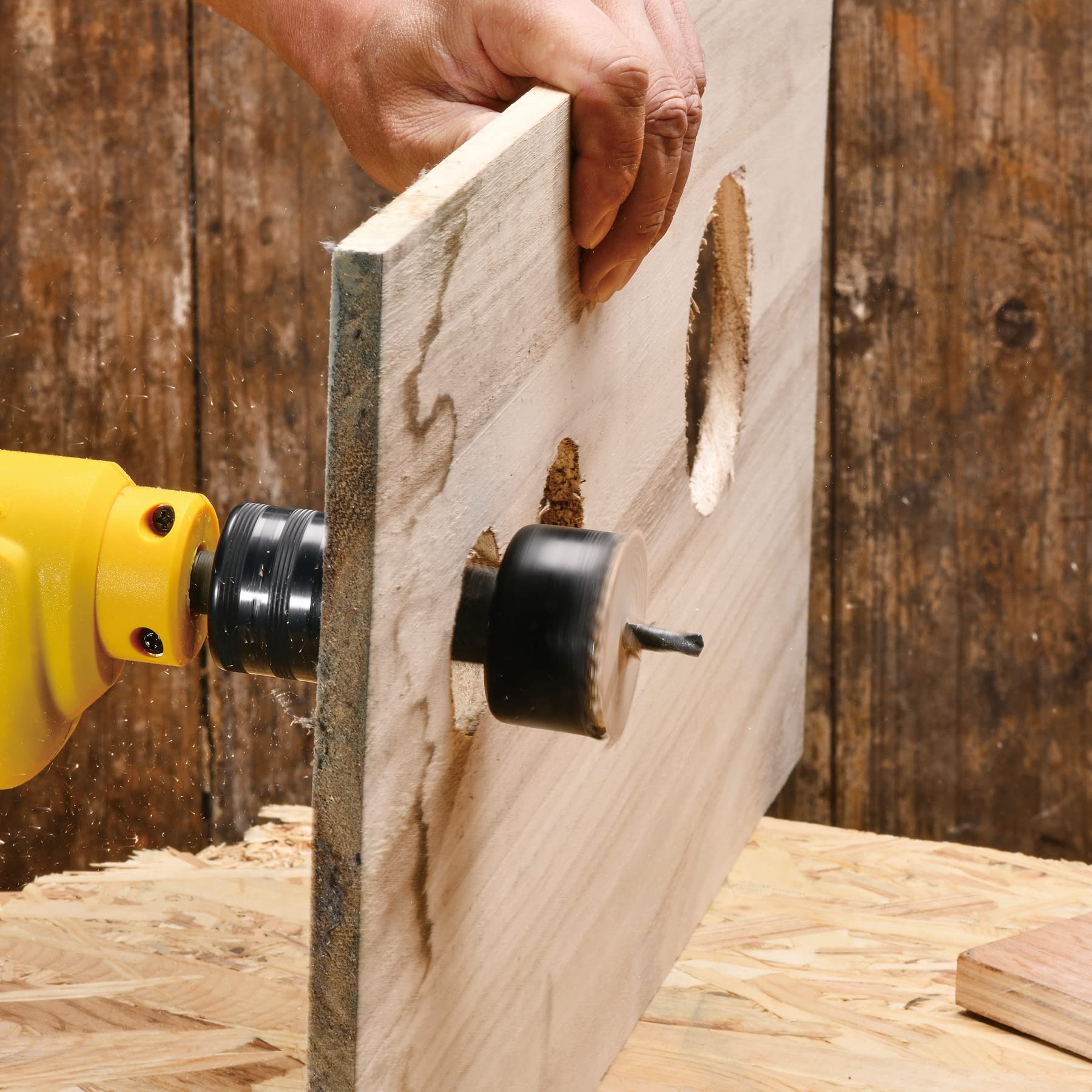 KATA Hole Saw Set 20PCS Hole Saw Kit with 3/4"-6"(19-152mm) 13PCS Saw Blades, 2 Mandrels, 3 Drill Bits, 1 Installation Plate, 1 Hex Key, Ideal for Soft Wood, Plywood, Drywall, PVC