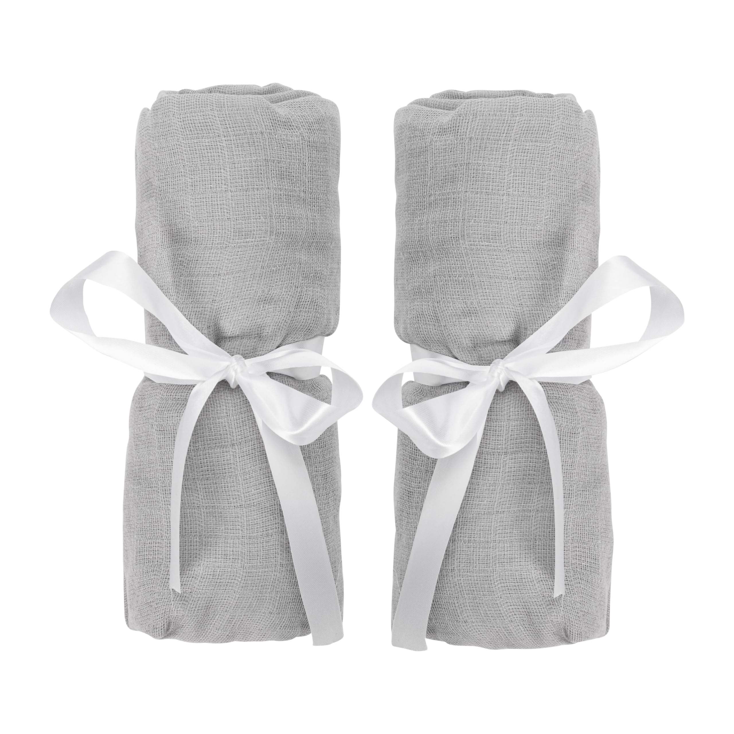Newton Baby Fitted Sheets for Bassinet & Bedside Sleeper, Essential Bassinet (2-Pack) - Ultra-Breathable, Washable and Ultra-Soft, 100% Muslin, 19" x 35", Grey