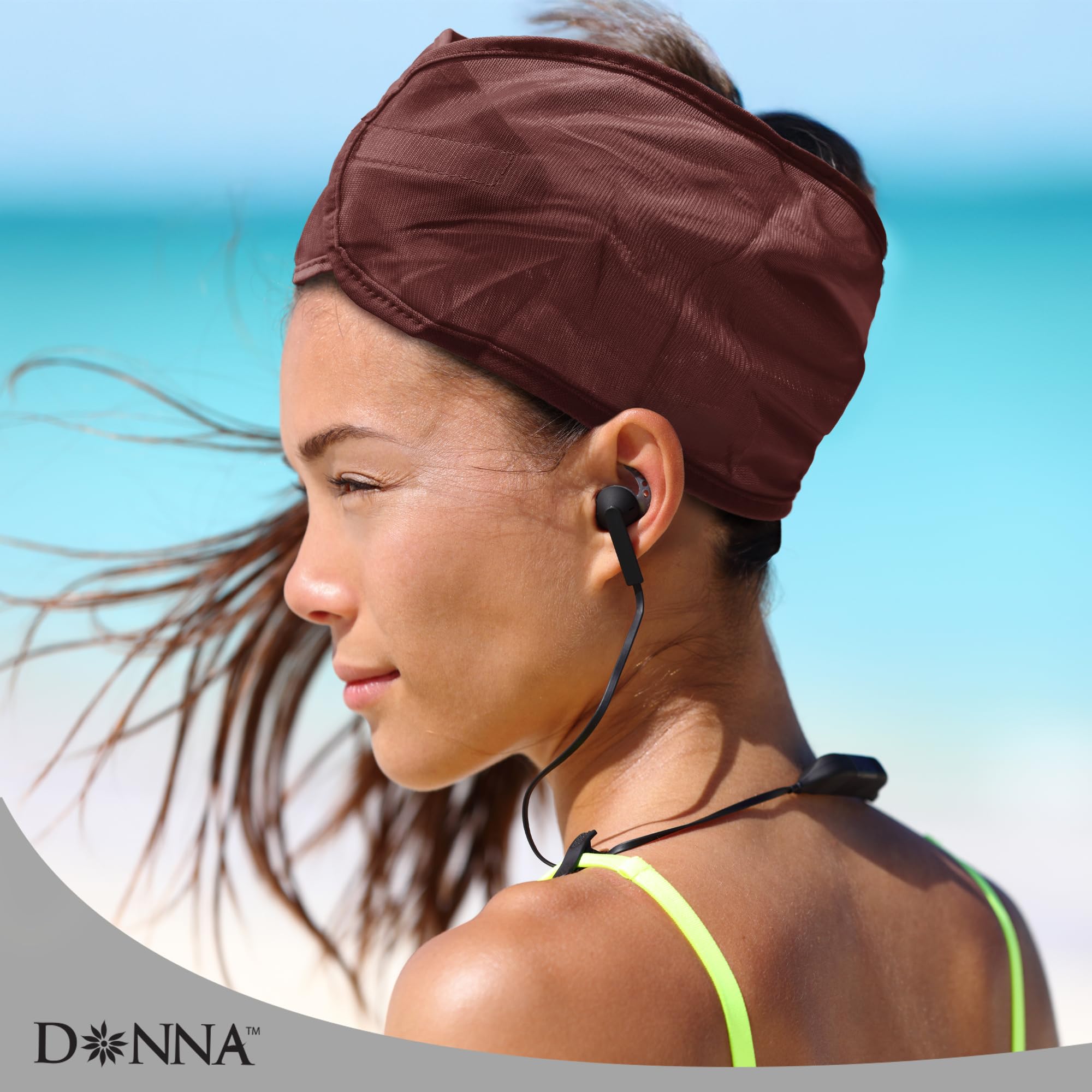 DONNA Silky Satin Hair Wrap, Luxurious Head Wraps for Black Women, Premium Silk Hair Wrap for Nighttime Protection and Style Black Satin Headband, 1pc