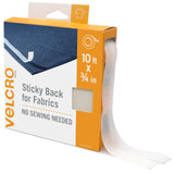 VELCRO Brand Sticky Back for Fabrics, 10 Ft Bulk Roll No Sew Tape with Adhesive, Cut Strips to Length Peel and Stick Bond to Clothing for Hemming Replace Zippers and Snaps, Black