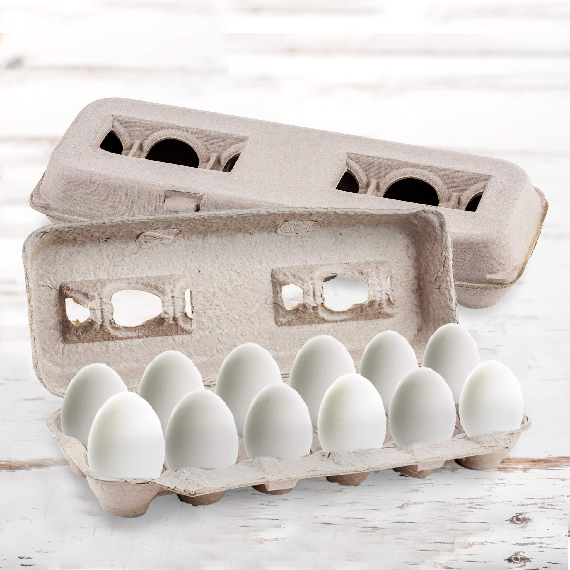 MT Products Blank Natural Pulp Egg Cartons Bulk Holds Up to Twelve Eggs - 1 Dozen - Cardboard Material Perfect For Storing Extra Eggs (25 Pieces) - Made in USA