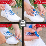 LOCK LACES (Elastic Shoelace and Fastening System) (Grey)